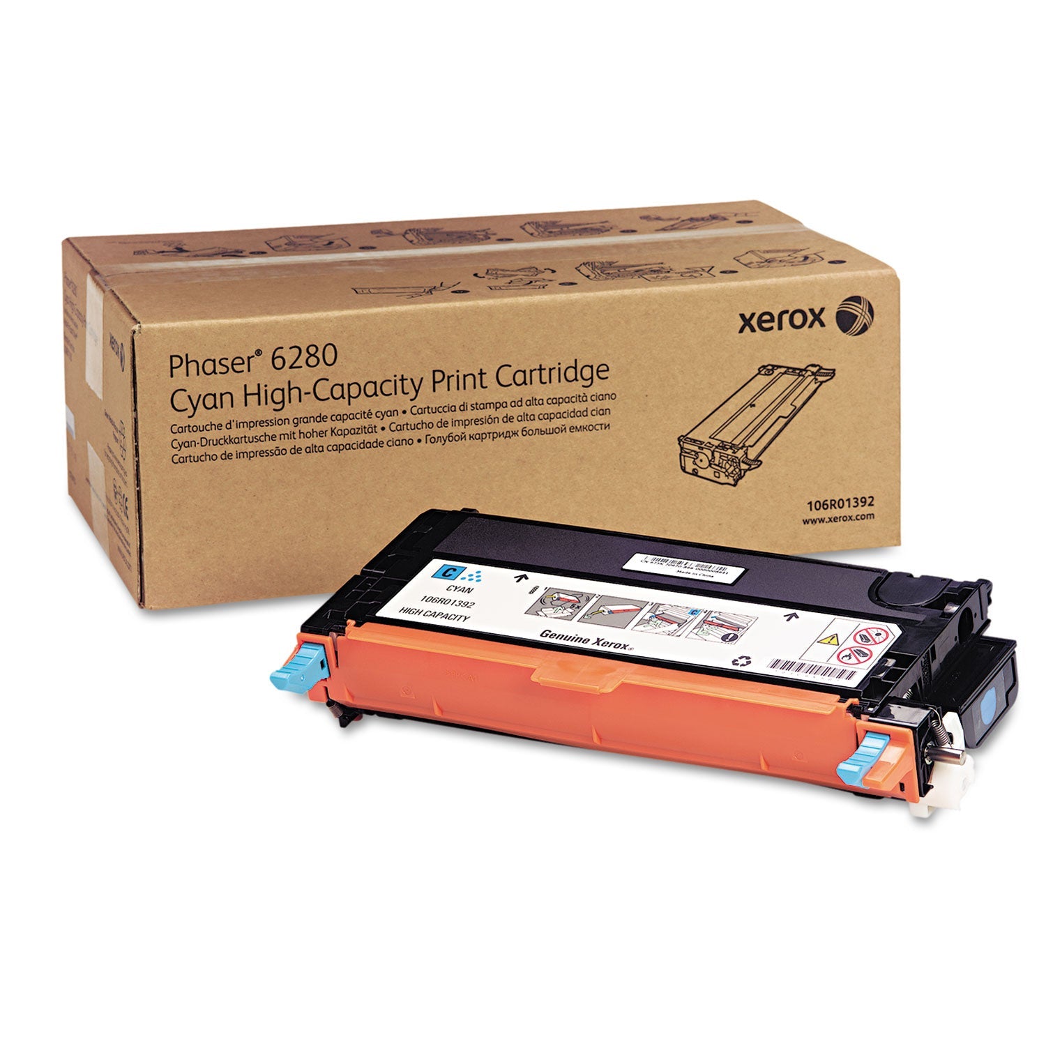 Xerox® 106r01392 High-Yield Toner, 5,900 Page-Yield, Cyan - Bloom Skins