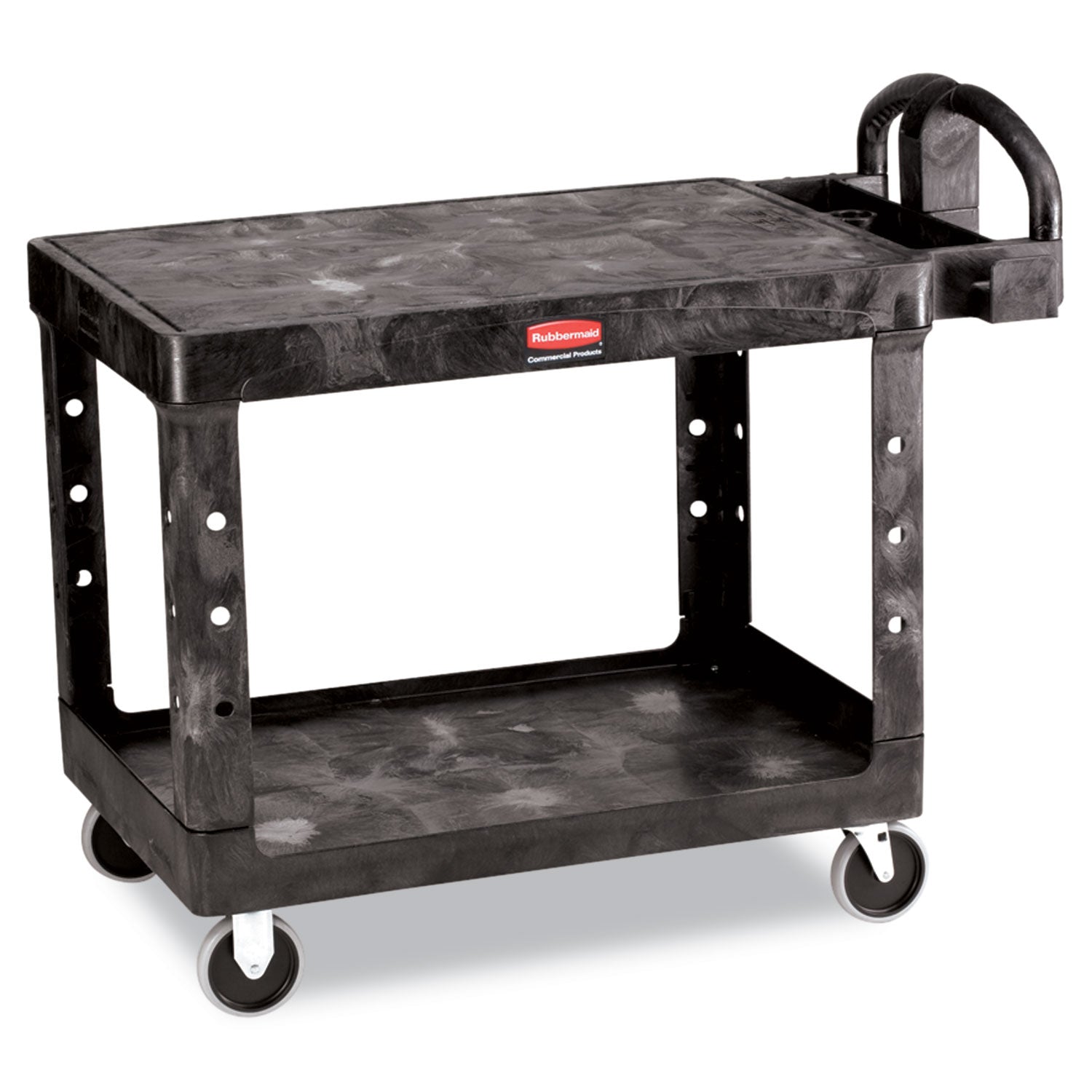 Flat Shelf Utility Cart | 2-Shelf, Black