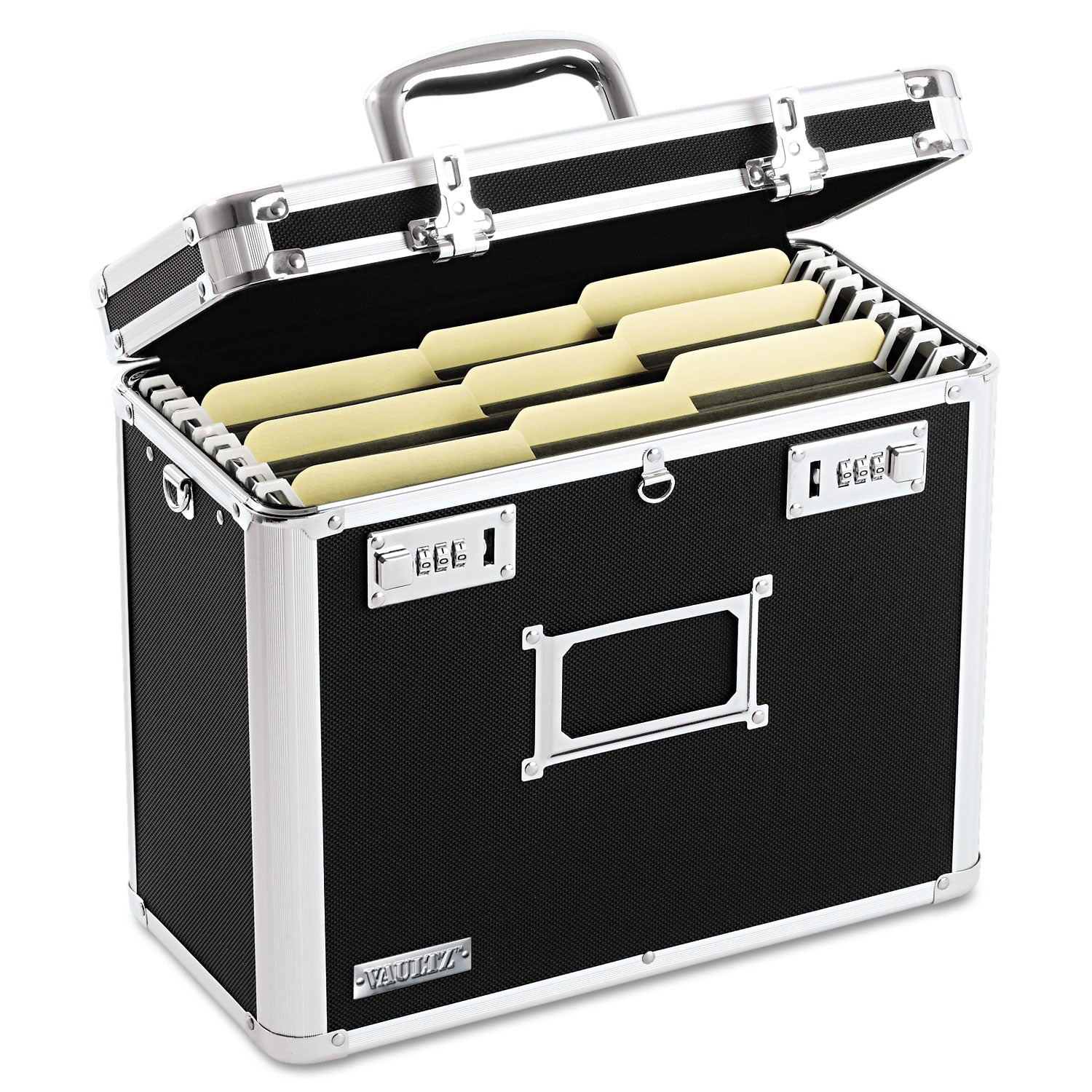 Vaultz® Locking File Chest, Letter Files, 13.75" X 7.25" X 12.25", Black