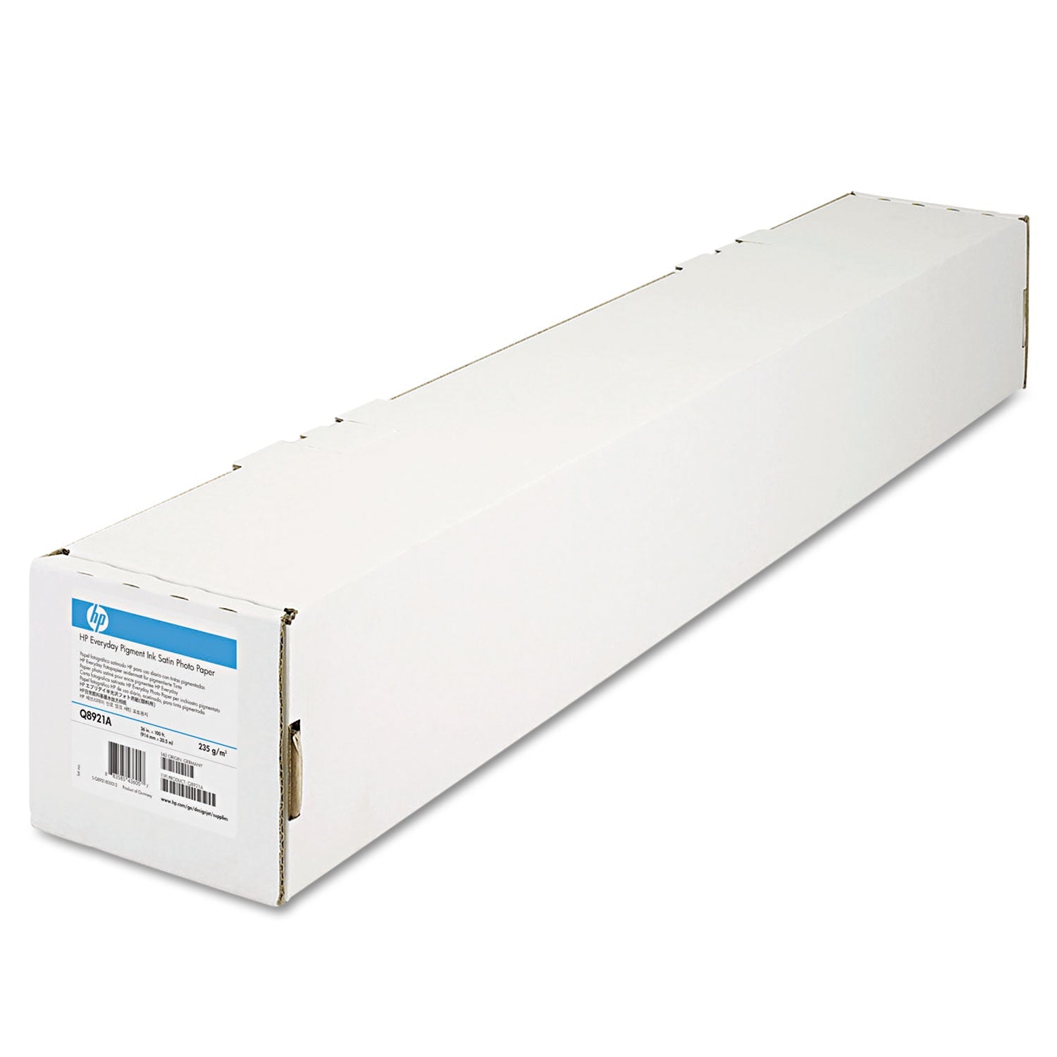HP Everyday Pigment Ink Photo Paper Roll, 9.1 Mil, 36" X 100 Ft, Satin White