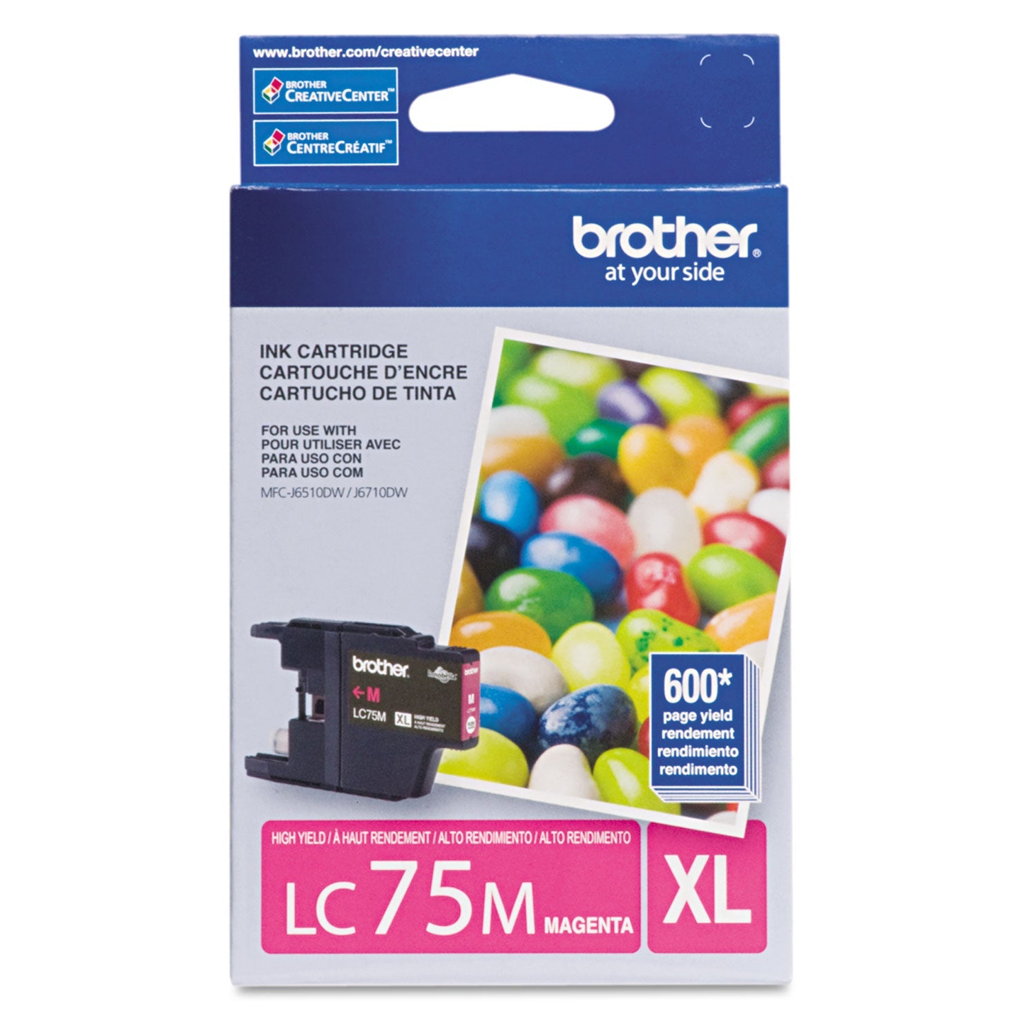 High-Yield Magenta Ink | Brother LC75M, 600-Yield