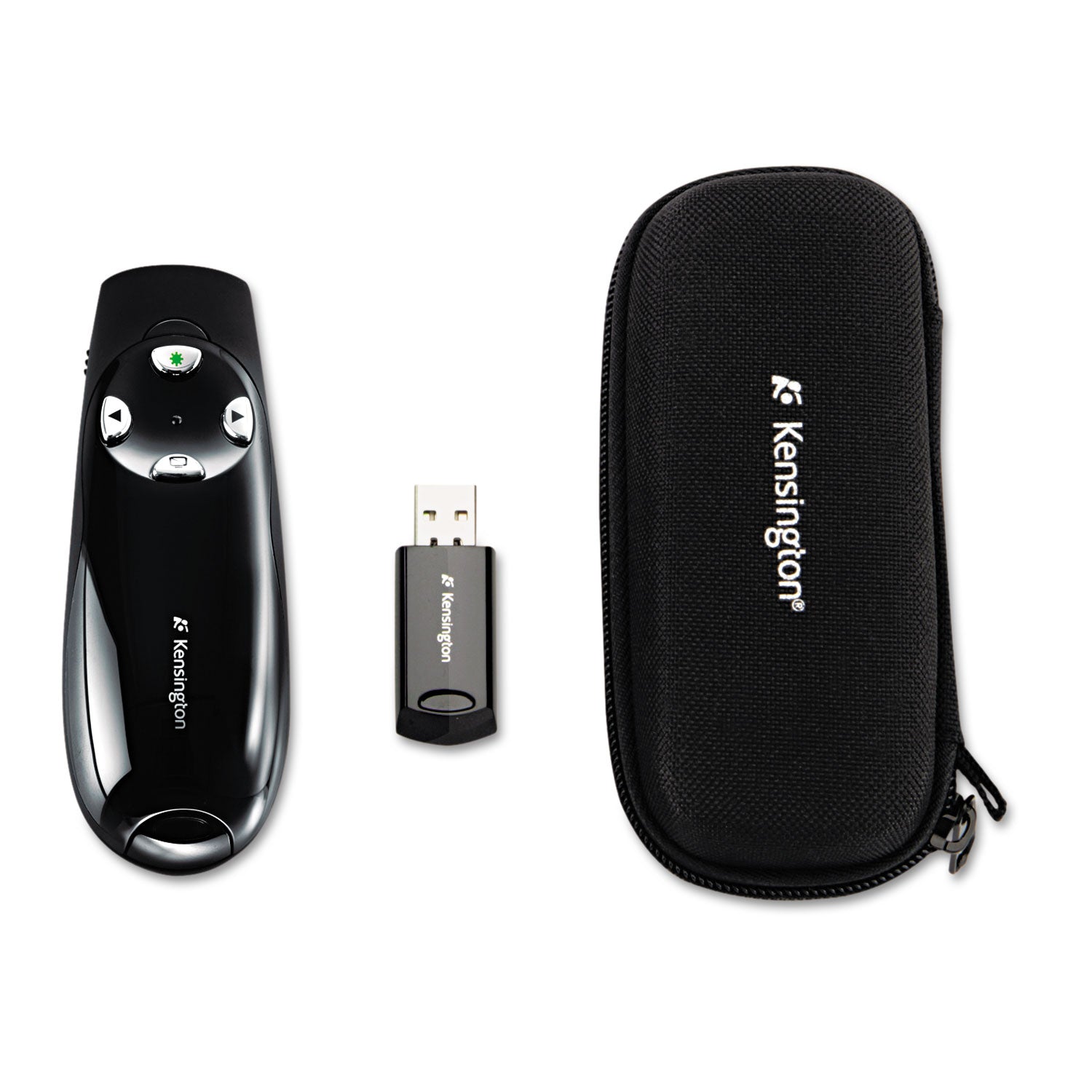 Kensington® Wireless Presenter Pro With Green Laser, Class 2, 150 Ft Range, Black