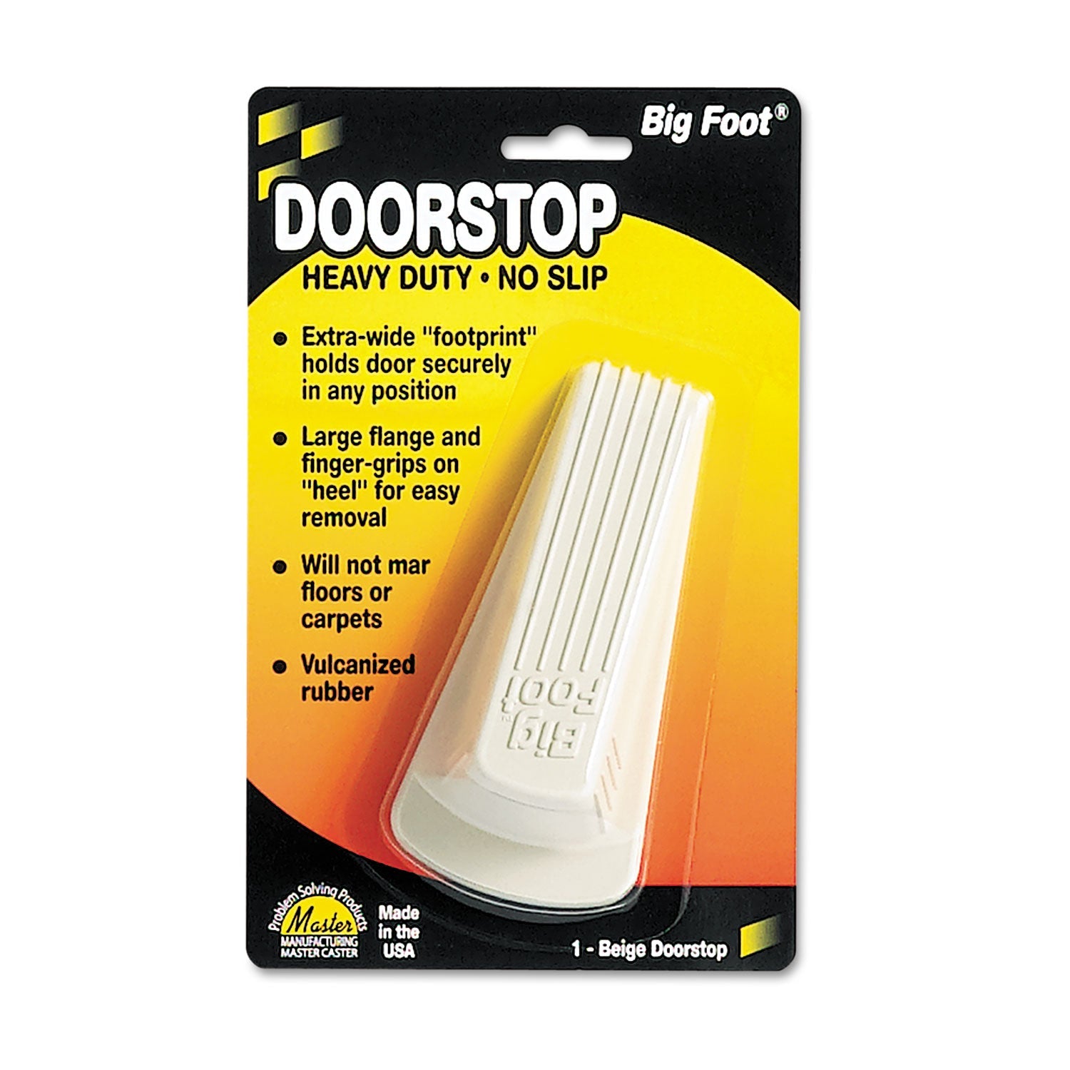 Big Foot Doorstop | No Slip Rubber Wedge, Beige