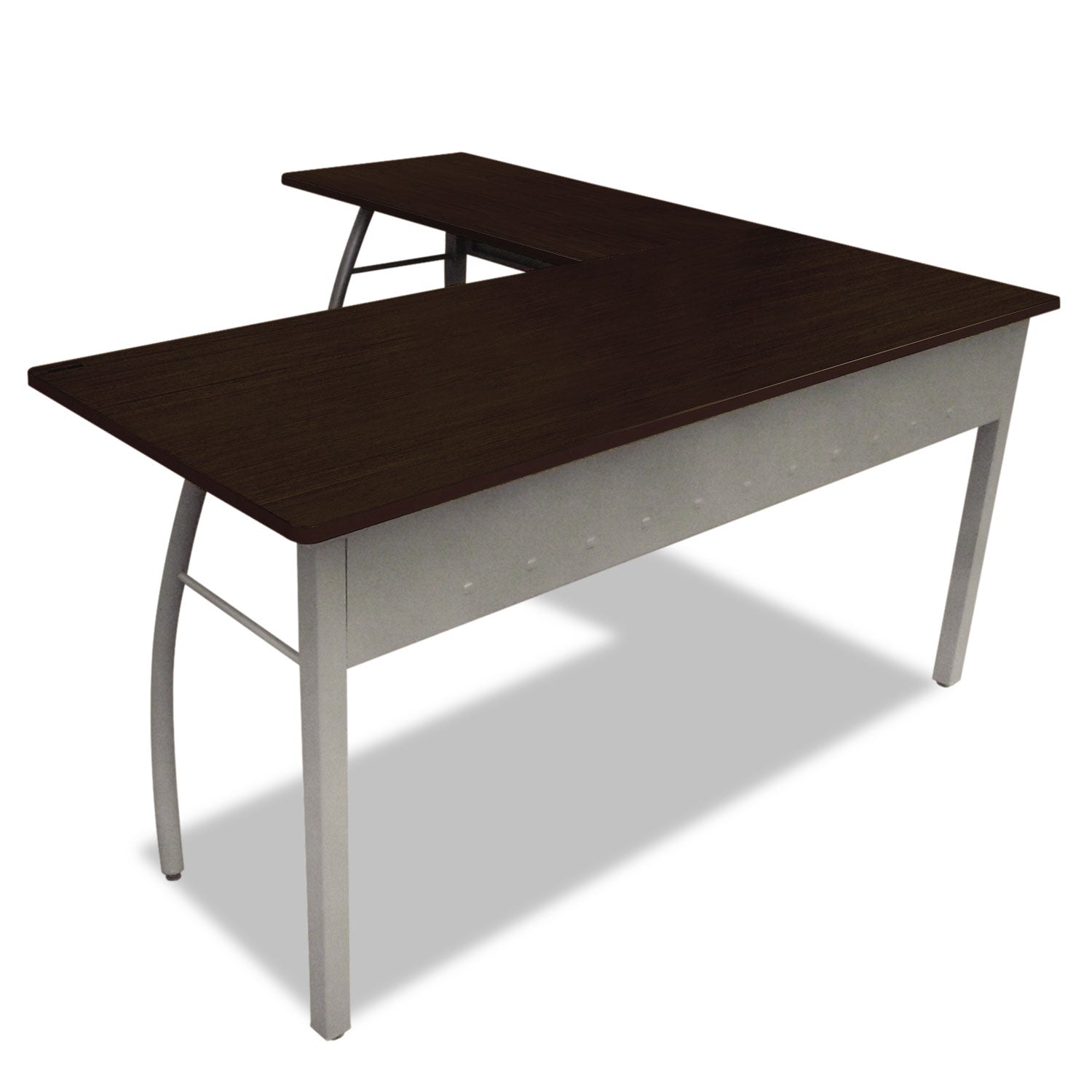 Linea Italia Trento Line L-Shaped Desk | Mocha/Gray