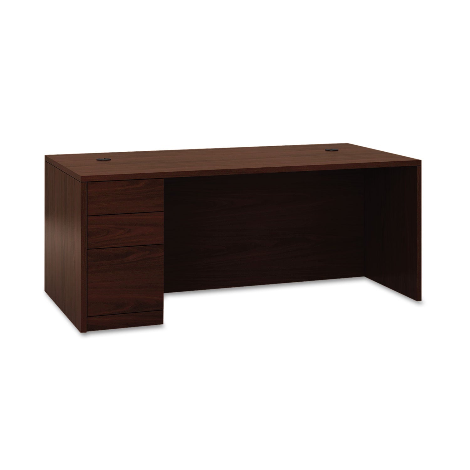 HON® 10500 Series "l" Workstation Left Pedestal Desk With Full-Height Pedestal, 72" X 36" X 29.5", Mahogany