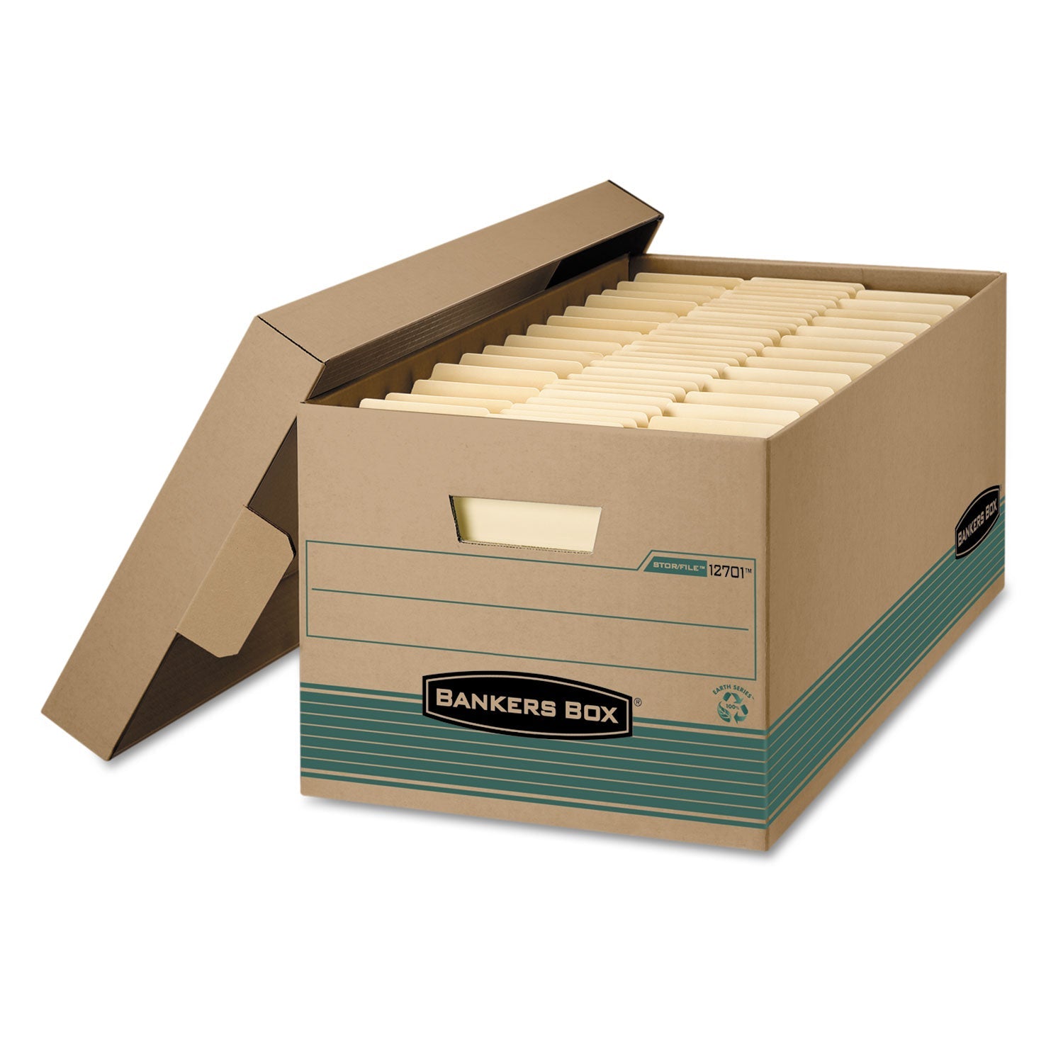 Recycled Storage Boxes | Medium-Duty Kraft/Green