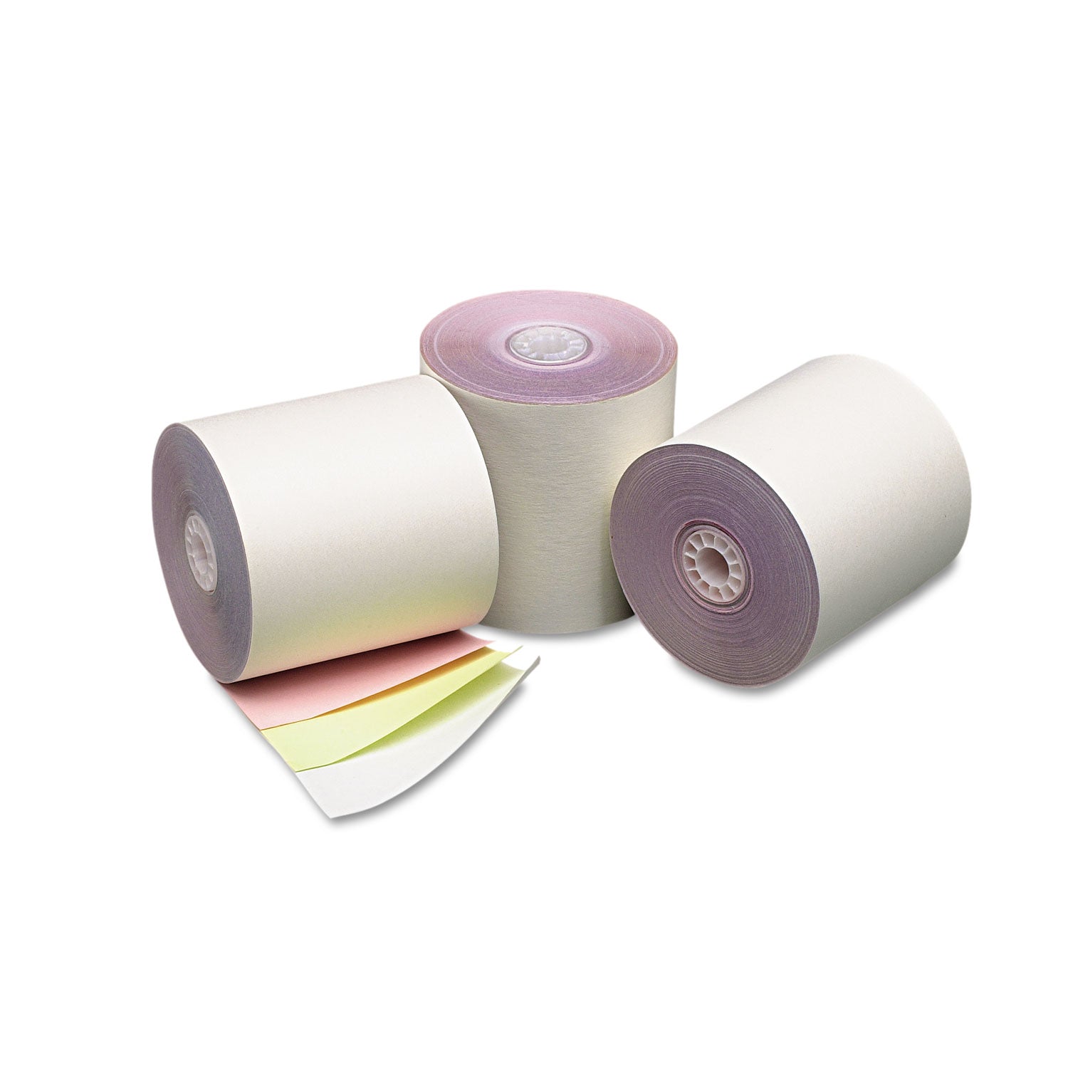 Iconex™ Impact Printing Carbonless Paper Rolls, 3" X 70 Ft, White/canary/pink, 50/carton