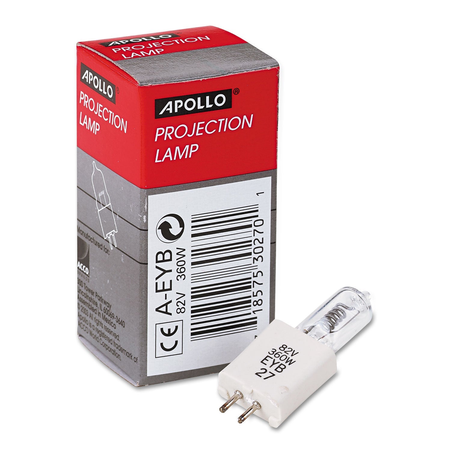 Apollo® 360 Watt Overhead Projector Lamp, 82 Volt, 2-Pin, Ceramic Base