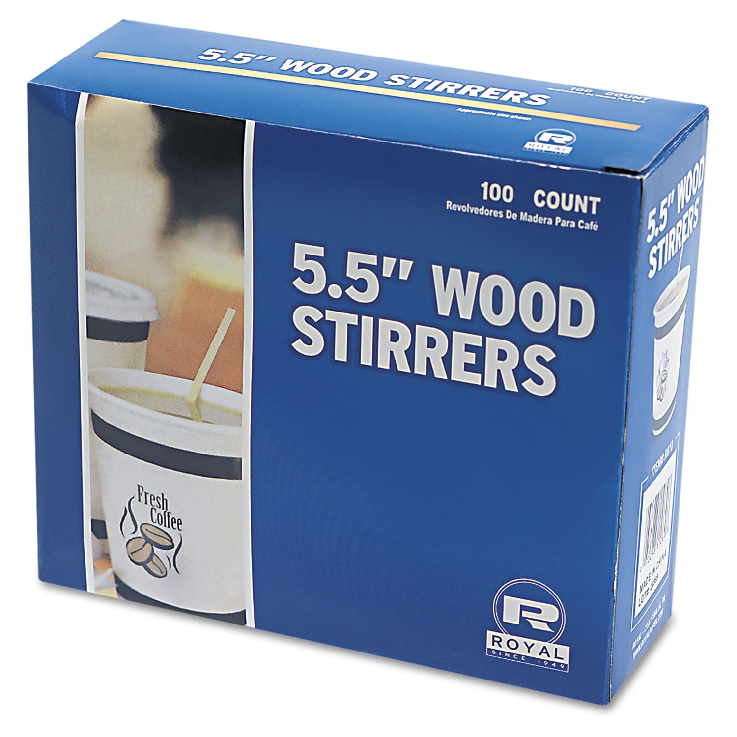 AmerCareRoyal® Wood Coffee Stirrers, 5.5", 10,000/carton