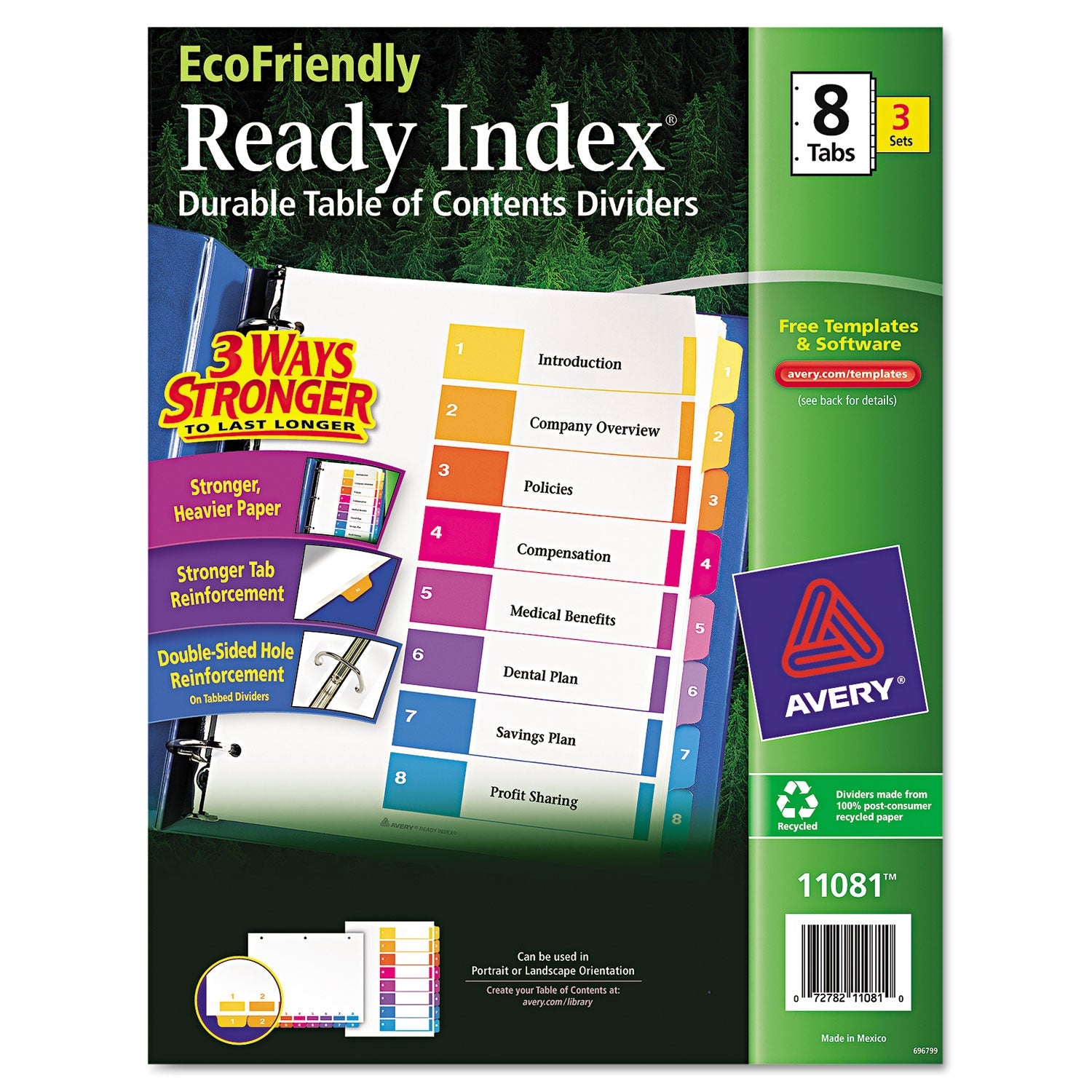 Customizable TOC Ready Index Dividers | 8-Tab