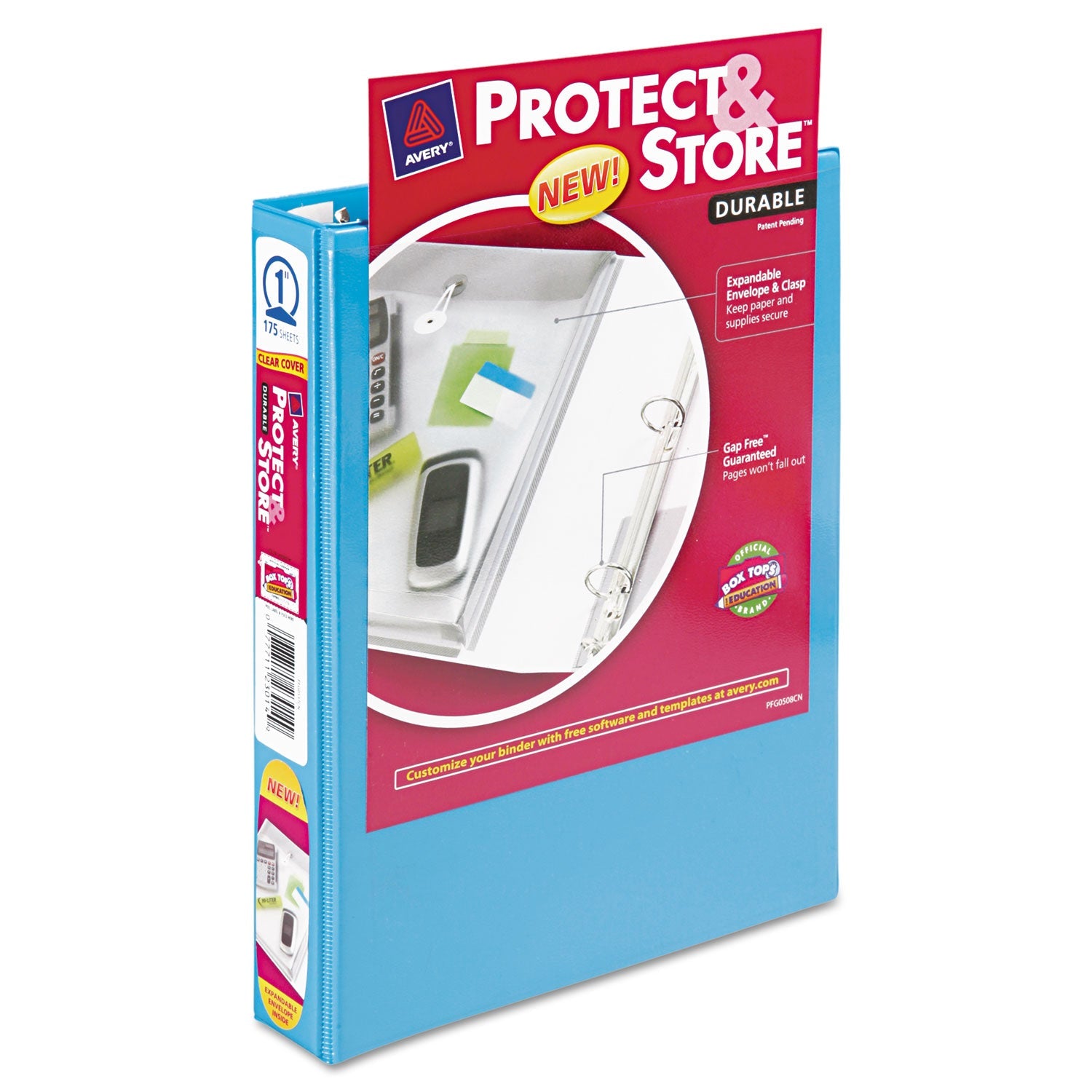 Avery® Mini Size Protect And Store View Binder With Round Rings, 3 Rings, 1" Capacity, 8.5 X 5.5, Blue