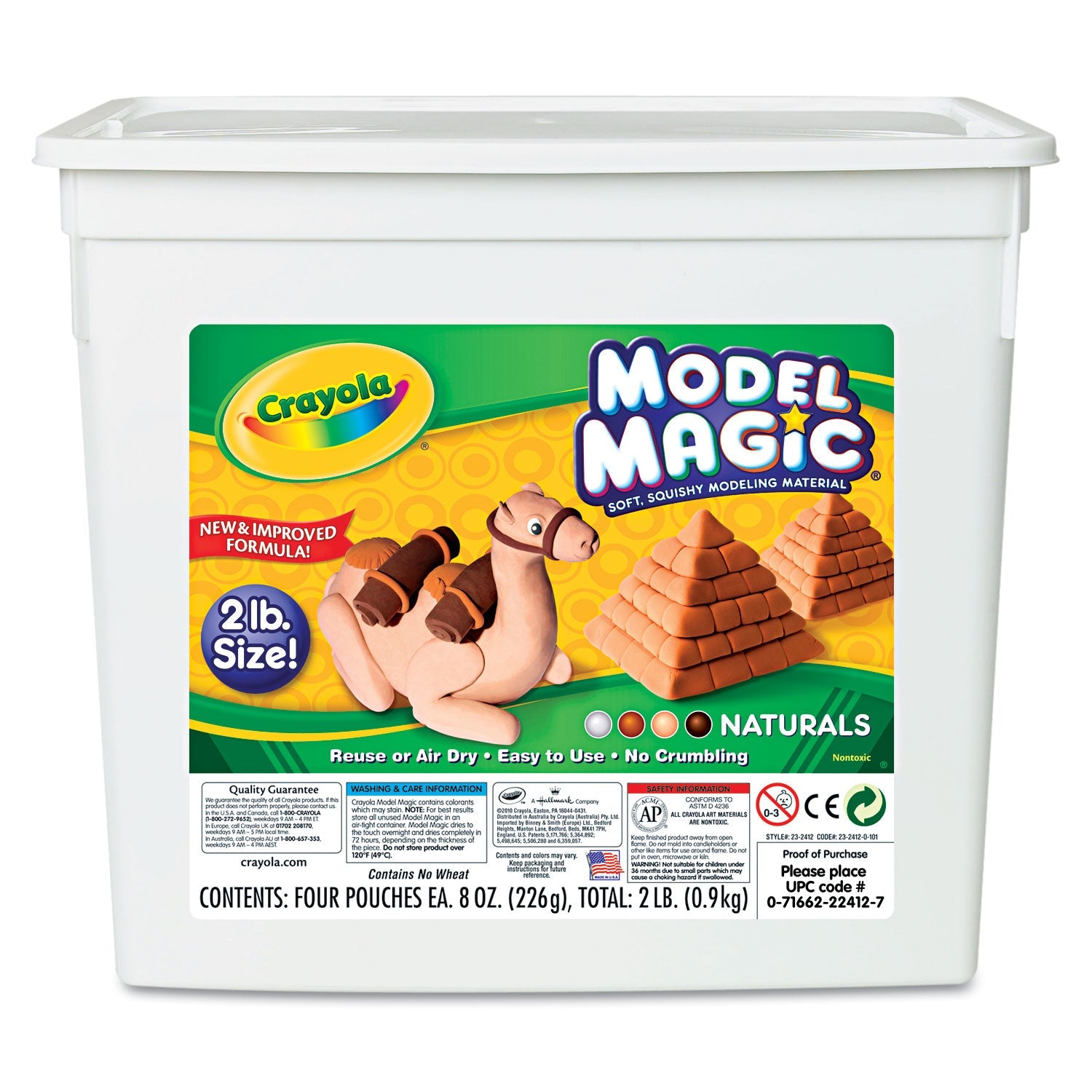 Crayola® Model Magic Modeling Compound, 8 Oz Packs, 4 Packs, Assorted Natural Colors, 2 Lbs