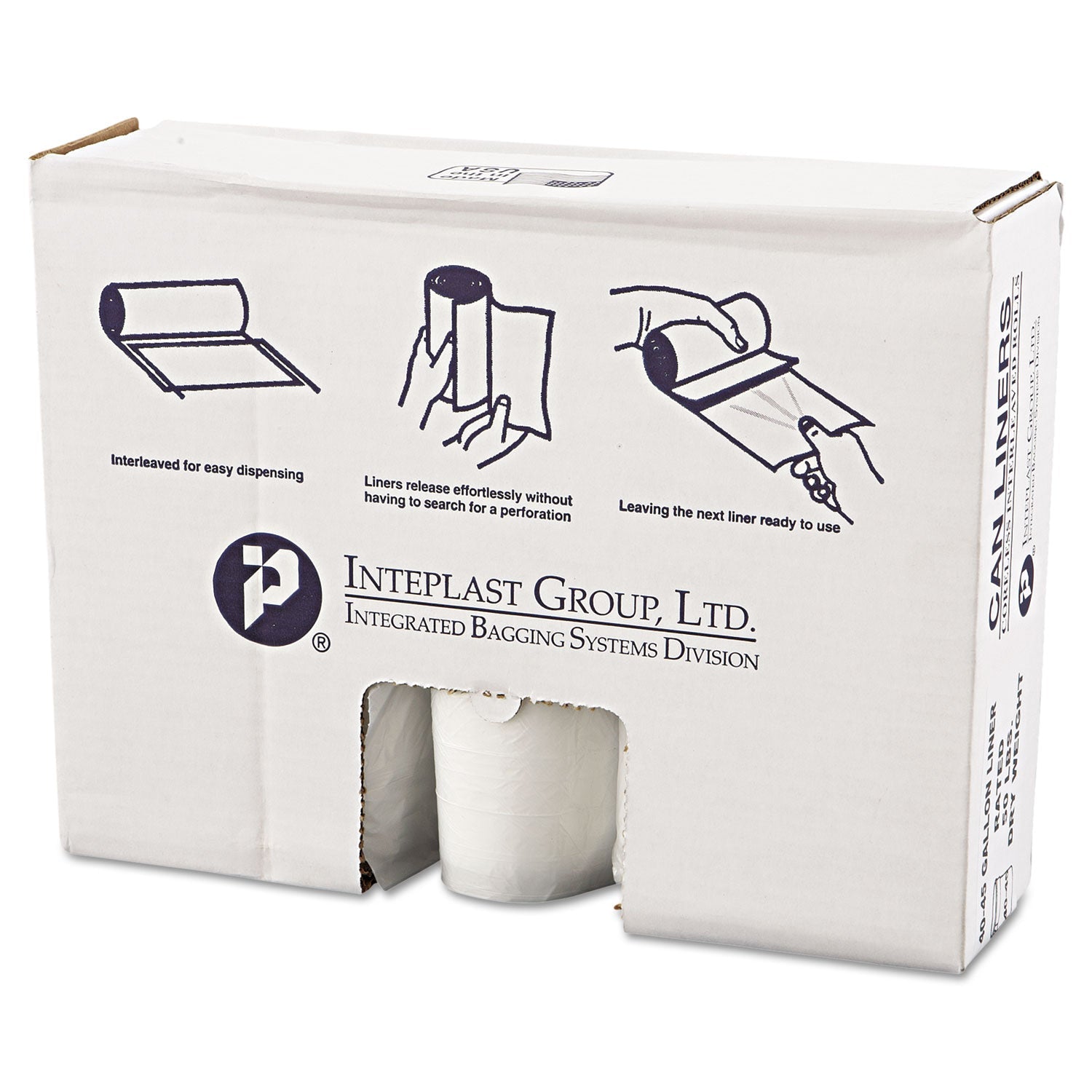 High-Density Can Liner | 45 Gal Clear, 25/Roll
