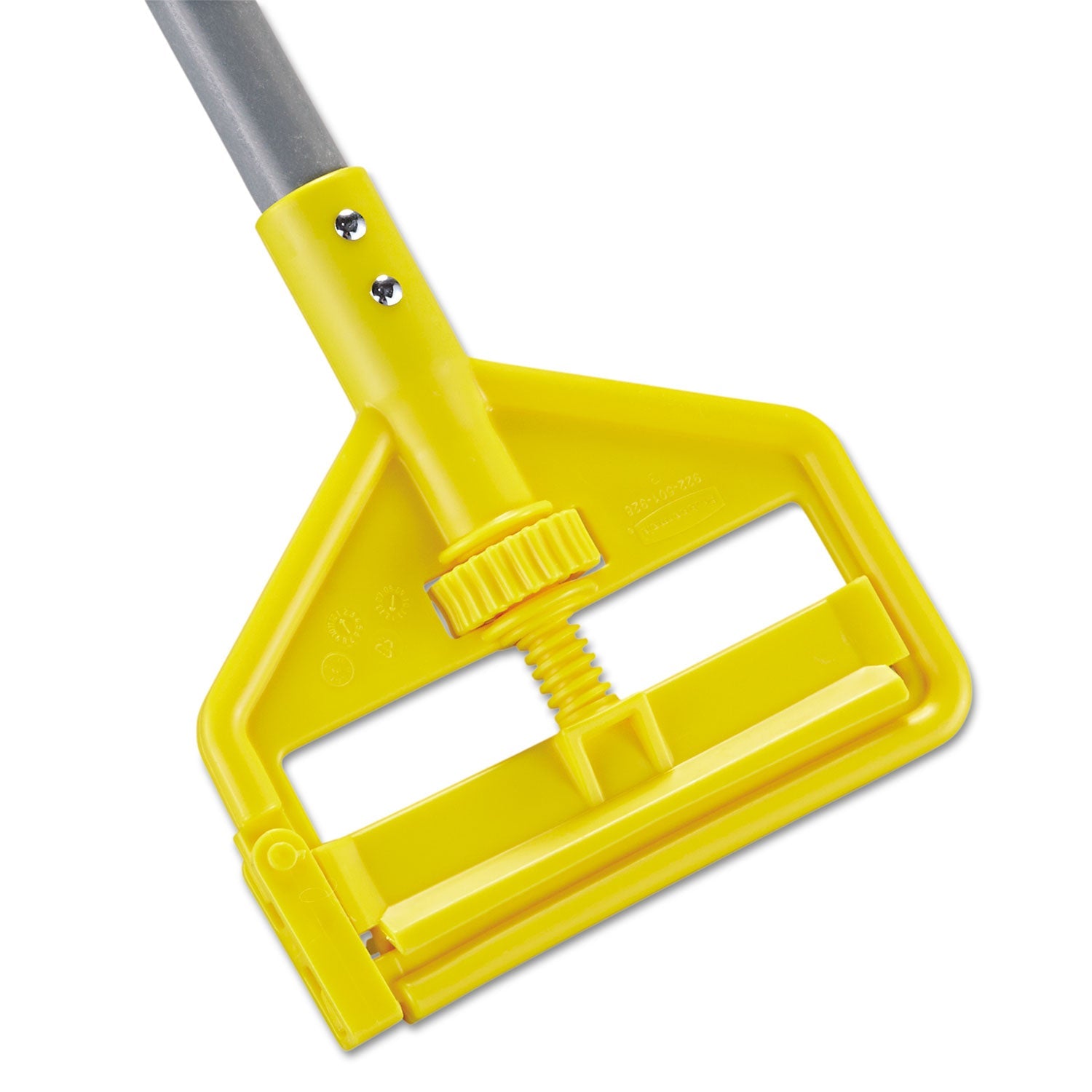 Rubbermaid® Commercial Invader Fiberglass Side-Gate Wet-Mop Handle, 1" dia x 54", Gray/Yellow