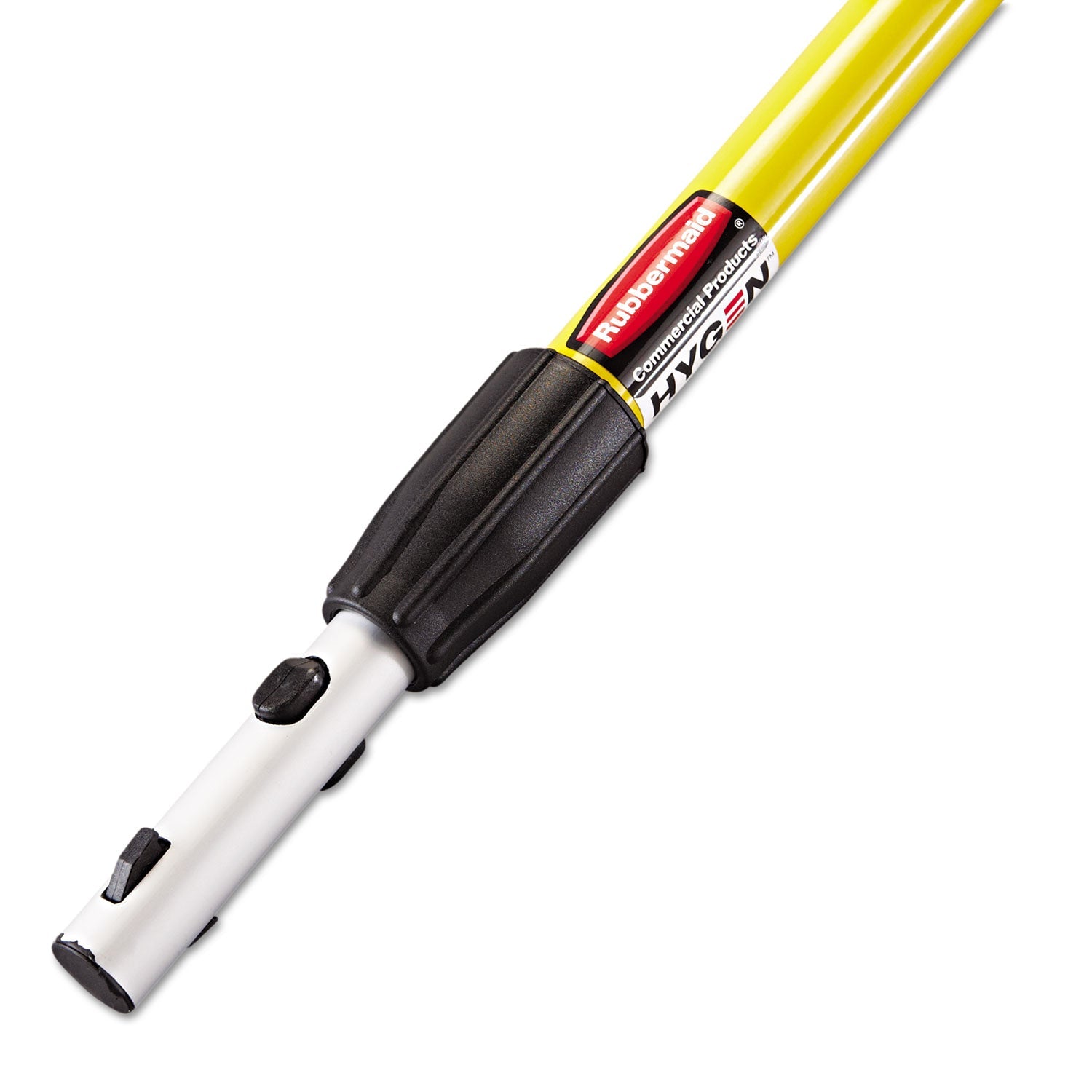 Rubbermaid® Commercial HYGEN™ Hygen Quick-Connect Extension Handle, 48" To 72", Yellow/black