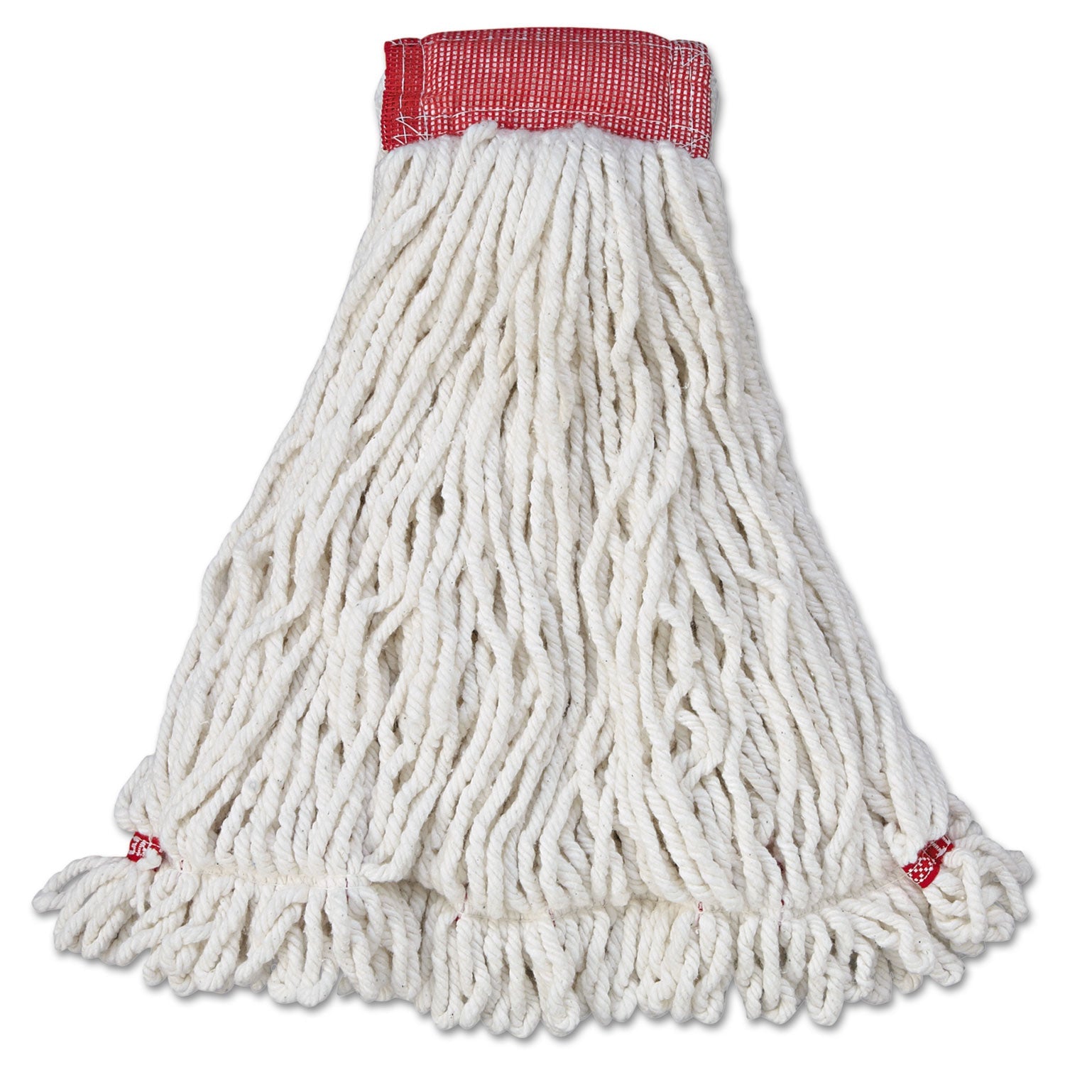 Rubbermaid® Commercial Web Foot Wet Mop Head, Shrinkless, Cotton/synthetic, White, Large, 6/carton