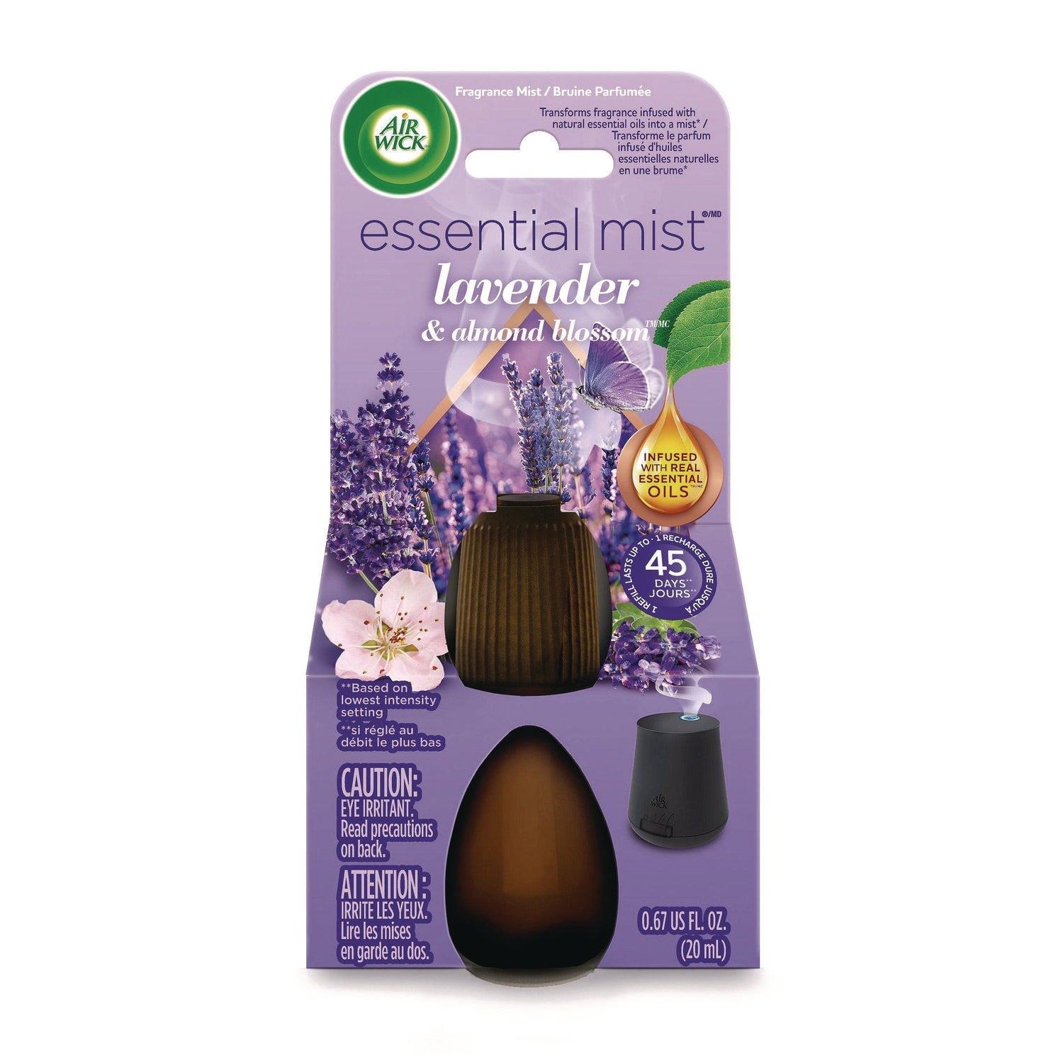Air Wick® Essential Mist Refill, Lavender And Almond Blossom, 0.67 Oz Bottle, 6/carton