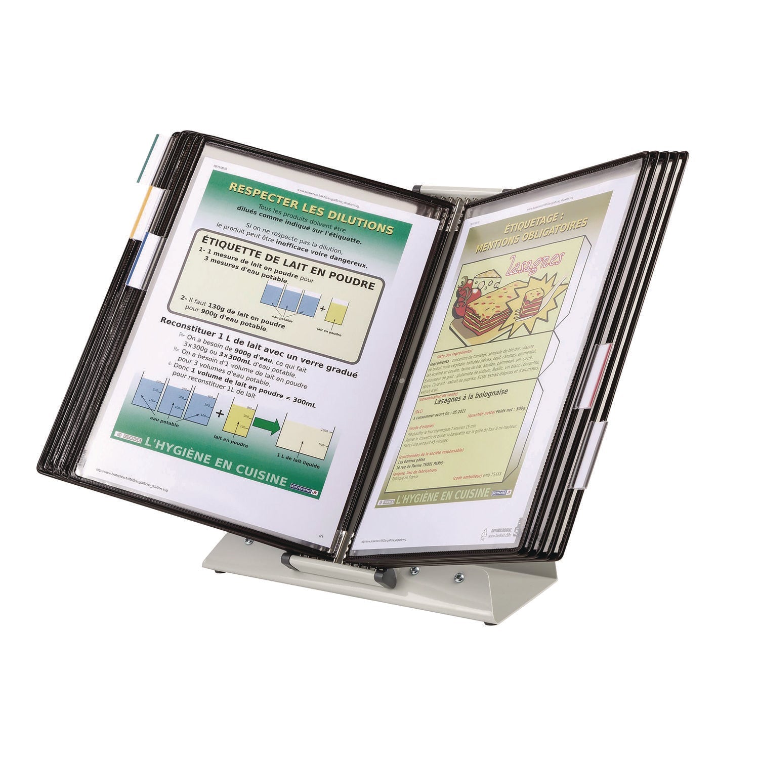 djois® by Tarifold Desktop Reference Starter Set, 10 Antimicrobial Wire-Reinforced Pockets - Bloom Skins