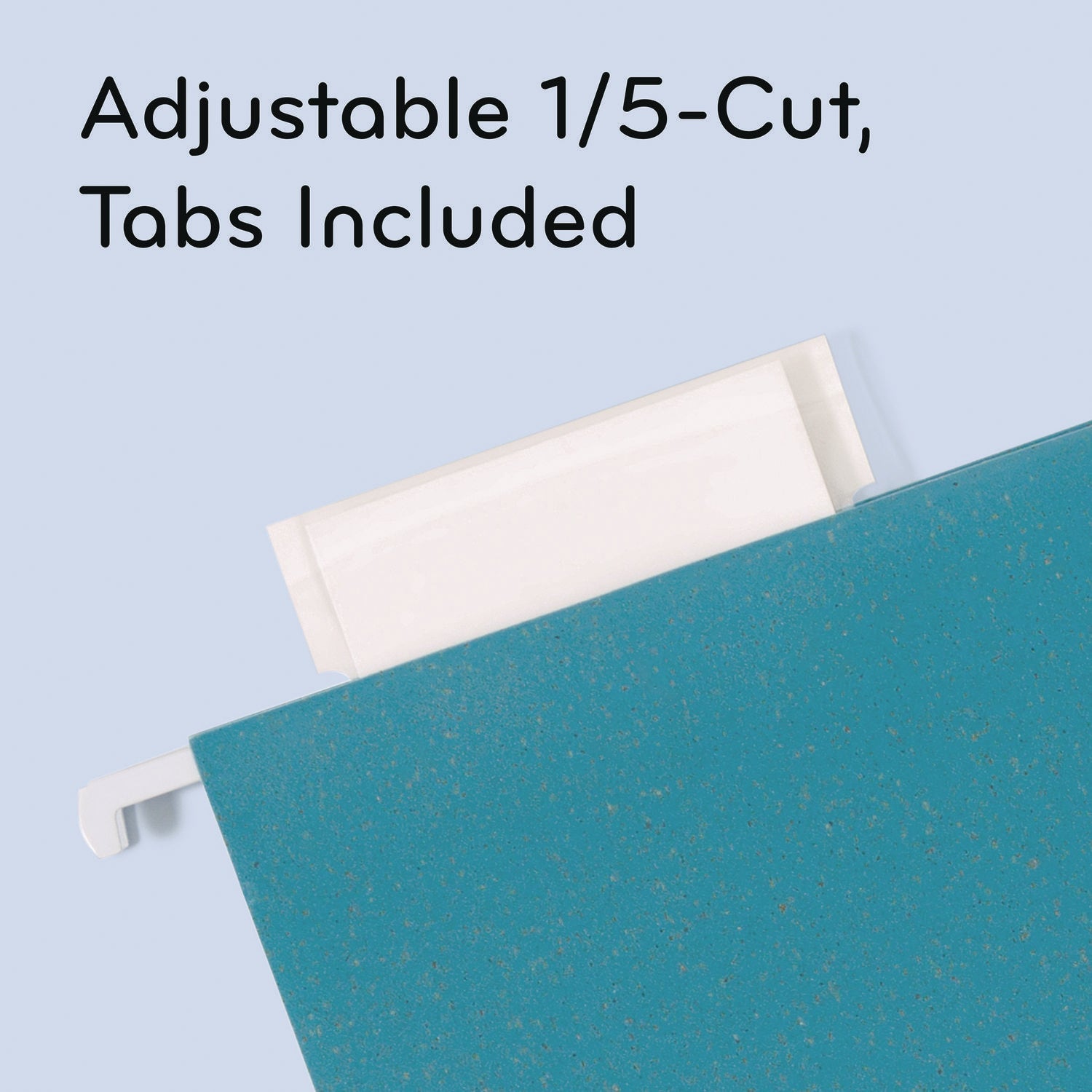U Brands U-Eco Hanging File Folders, Letter Size, 1/5-Cut Tabs, Assorted, 12/Pack
