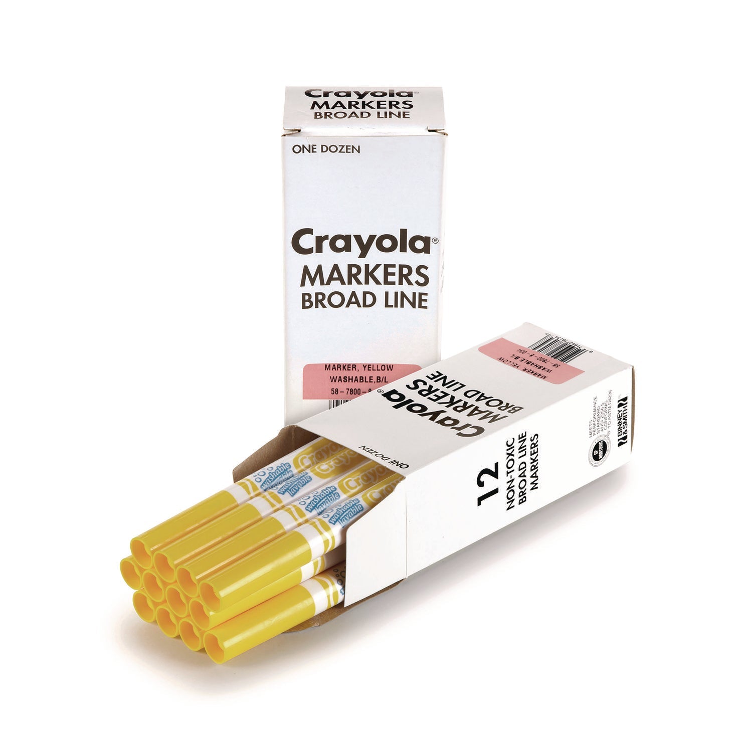 Crayola® Broad Line Washable Markers, Broad Bullet Tip, Yellow, 12/box