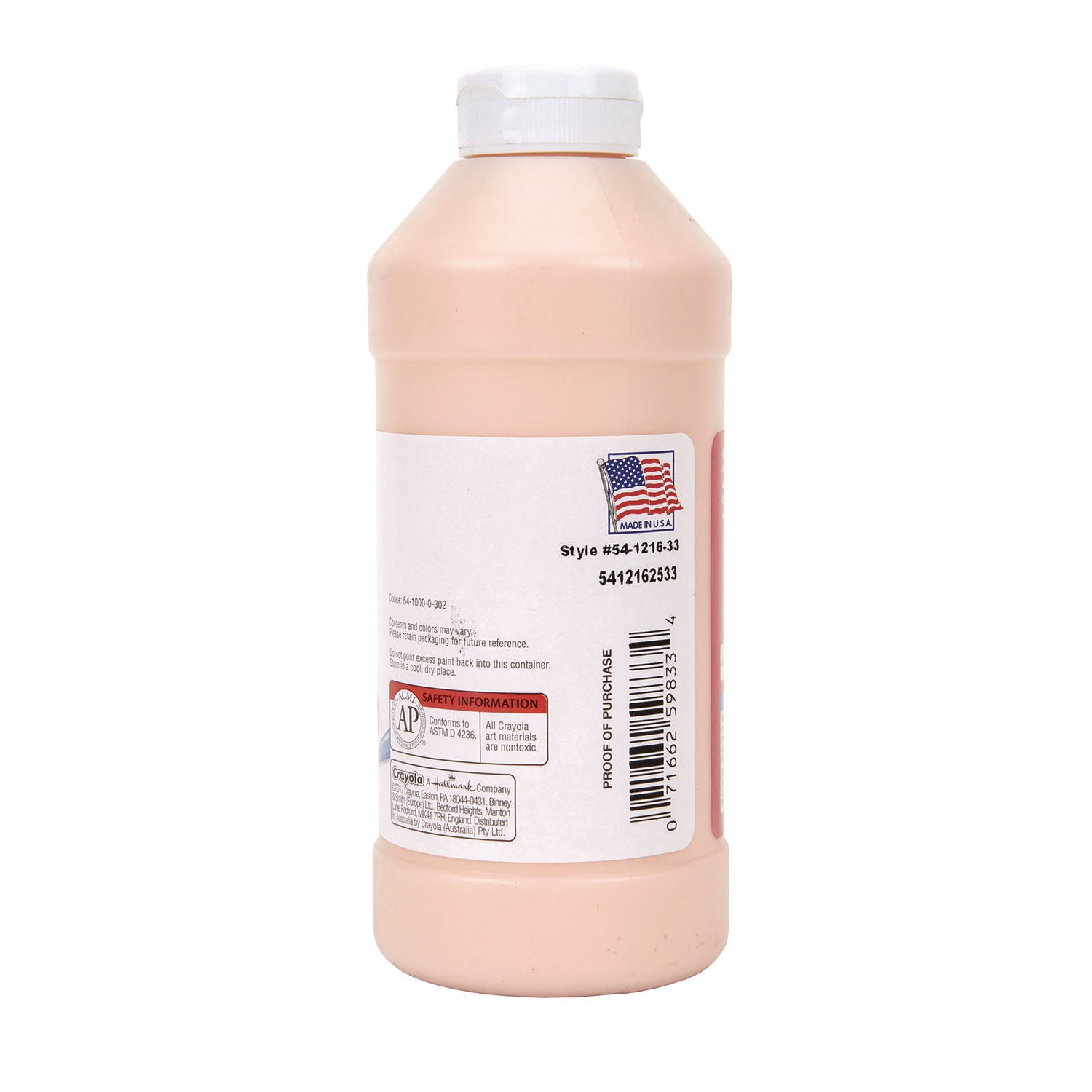 Crayola® Premier Tempera Paint, Peach, 16 Oz Bottle