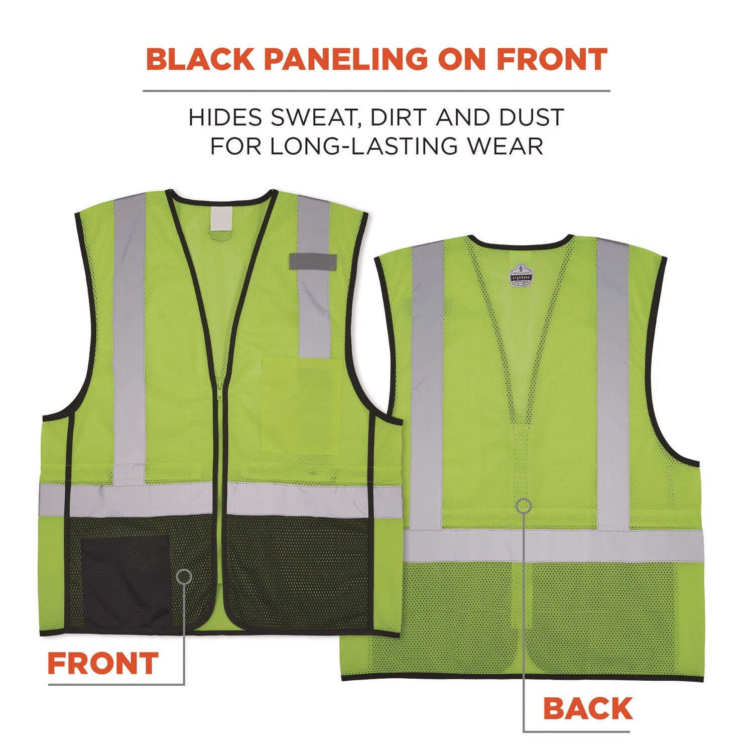 ergodyne® GloWear 8210Z Hi-Vis Class 2 Mesh Vest, Large to X-Large, Lime