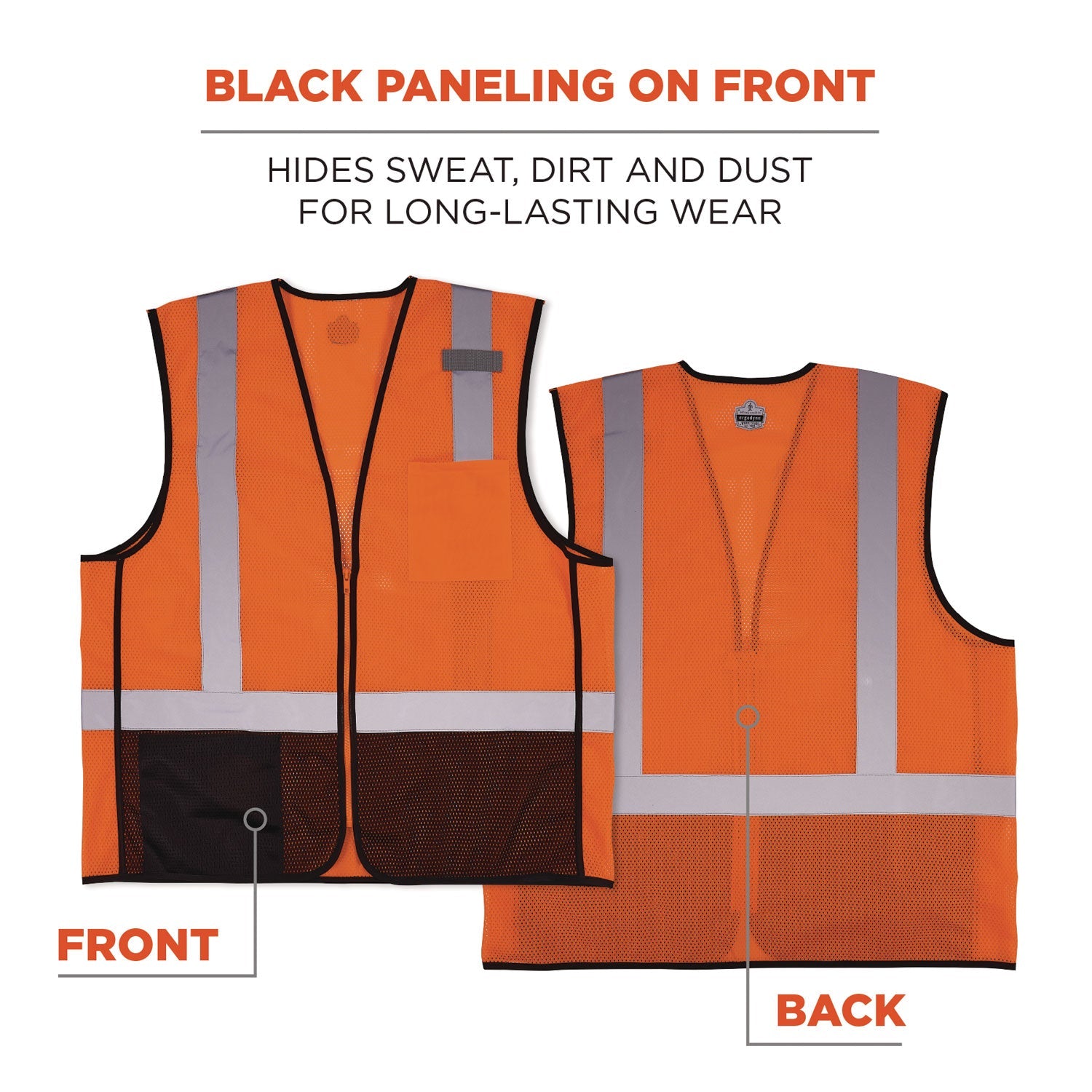 ergodyne® GloWear 8210Z Hi-Vis Class 2 Mesh Vest, Small to Medium, Orange