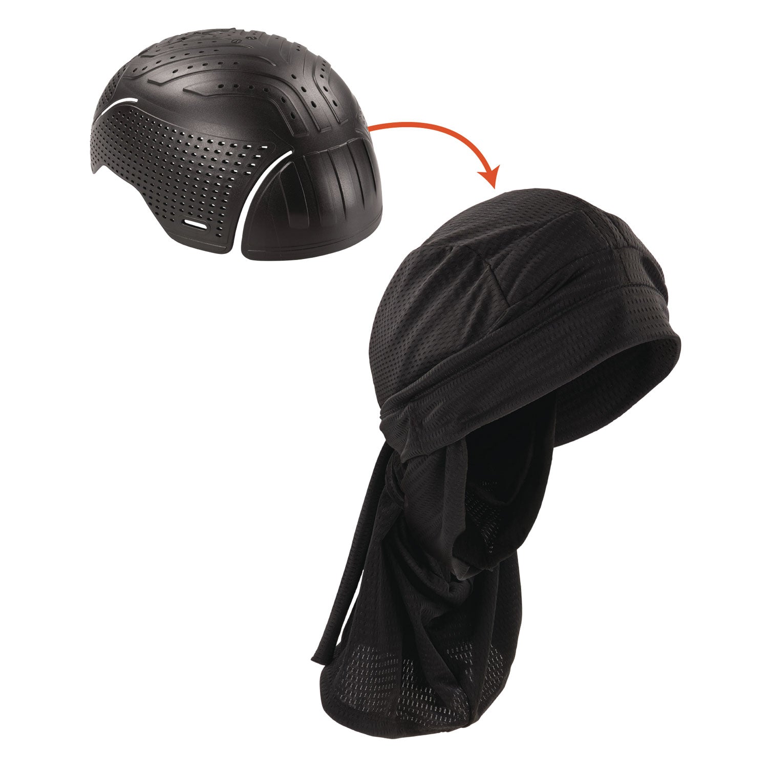 ergodyne® Skullerz 8941 Dreadlock Tube and Bump Cap Insert, Small/Medium, Black