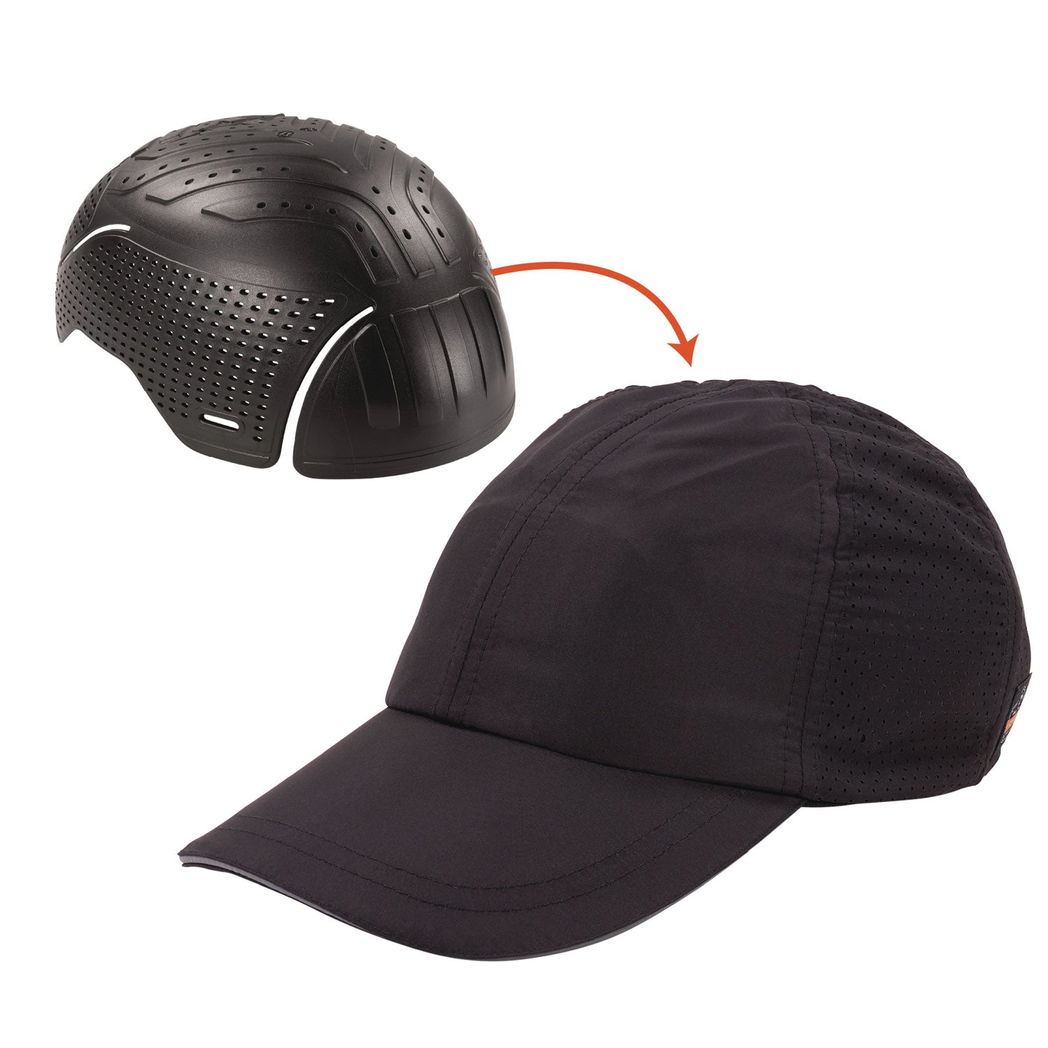ergodyne® Skullerz 8947 Lightweight Baseball Hat and Bump Cap Insert, Medium/Large, Black