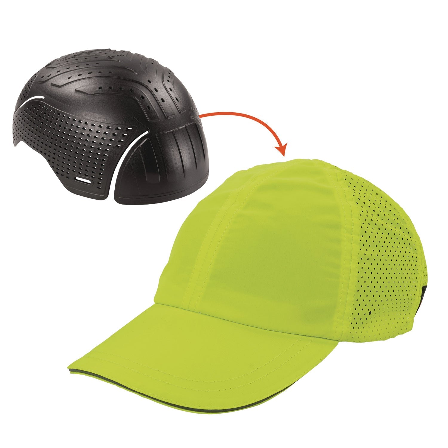 ergodyne® Skullerz 8947 Lightweight Baseball Hat and Bump Cap Insert, X-Large/2X-Large, Lime