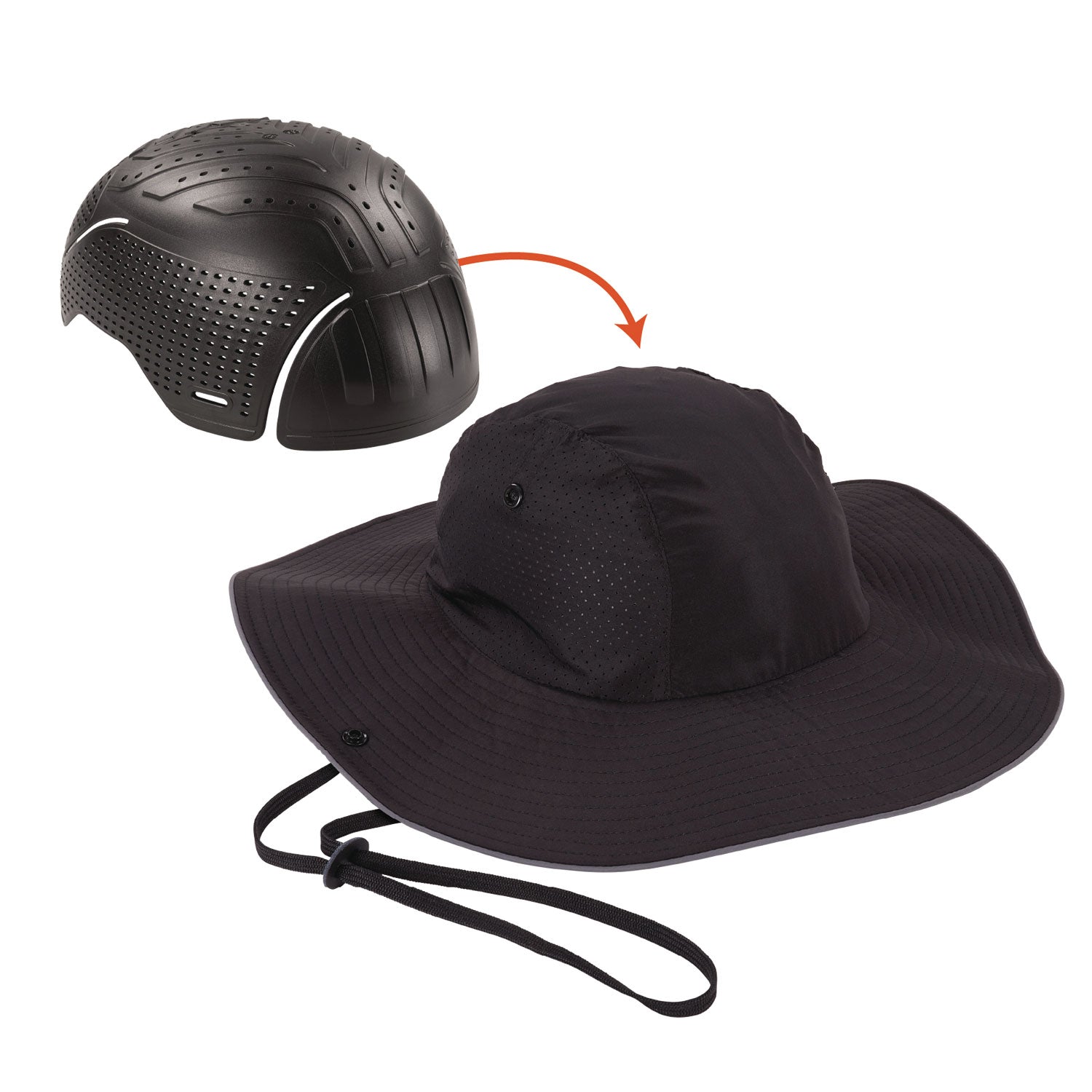 ergodyne® Skullerz 8957 Lightweight Ranger Hat and Bump Cap Insert, X-Large/2X-Large, Black