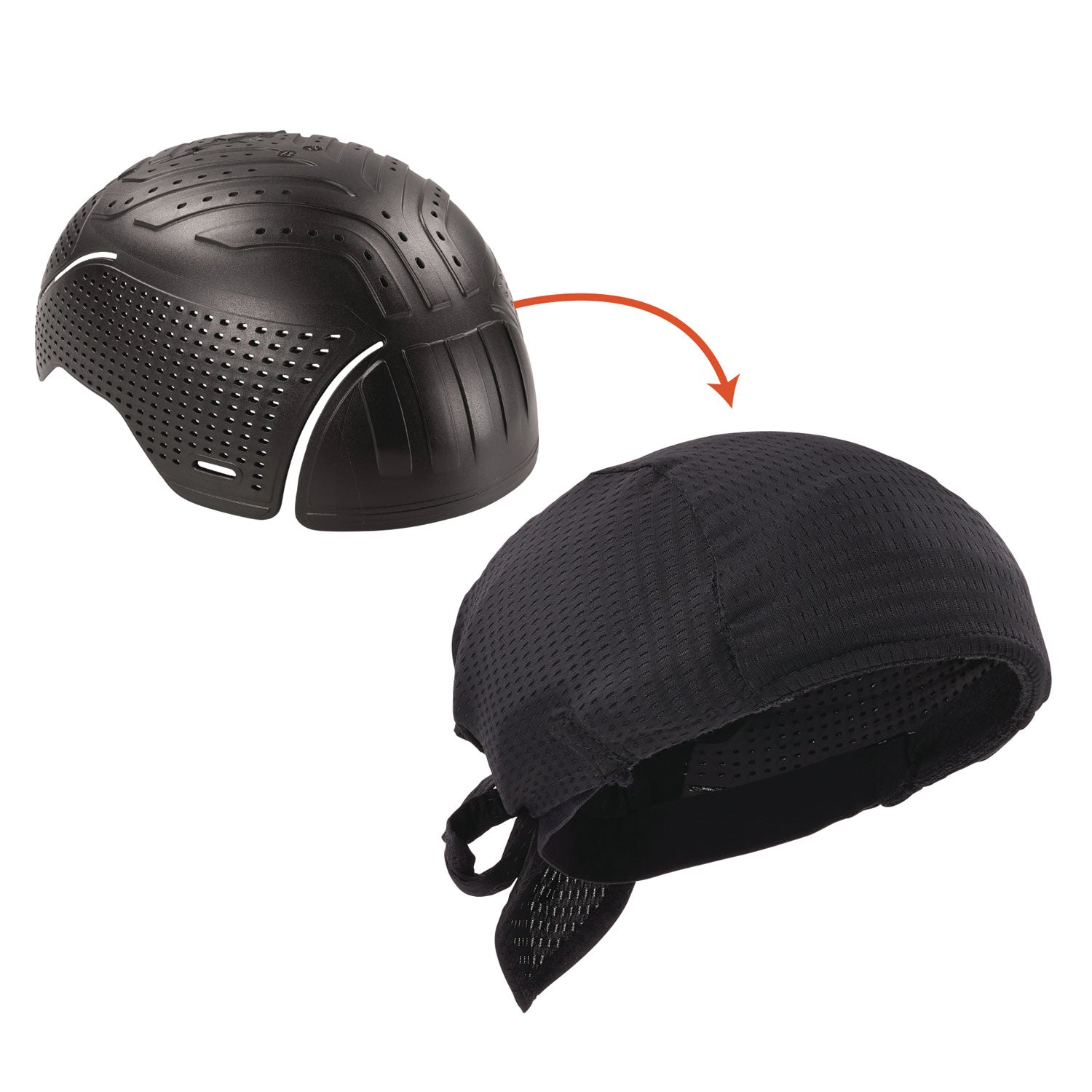 ergodyne® Skullerz 8948 Mesh Do Rag Bandana and Bump Cap Insert, Black