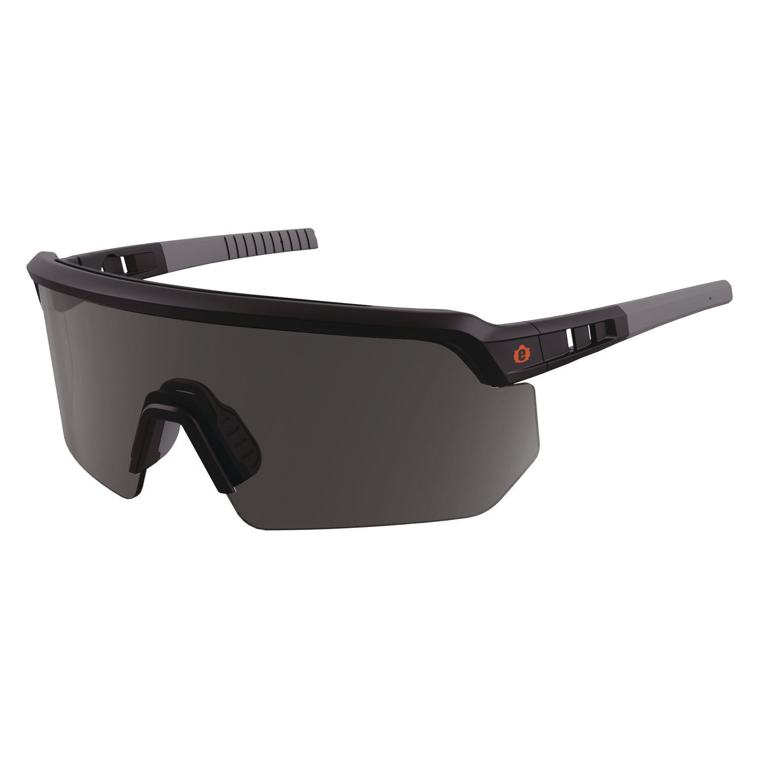 ergodyne® Skullerz AEGIR Safety Glasses, Matte Black Nylon Impact Frame, Smoke Polycarbonate Lens