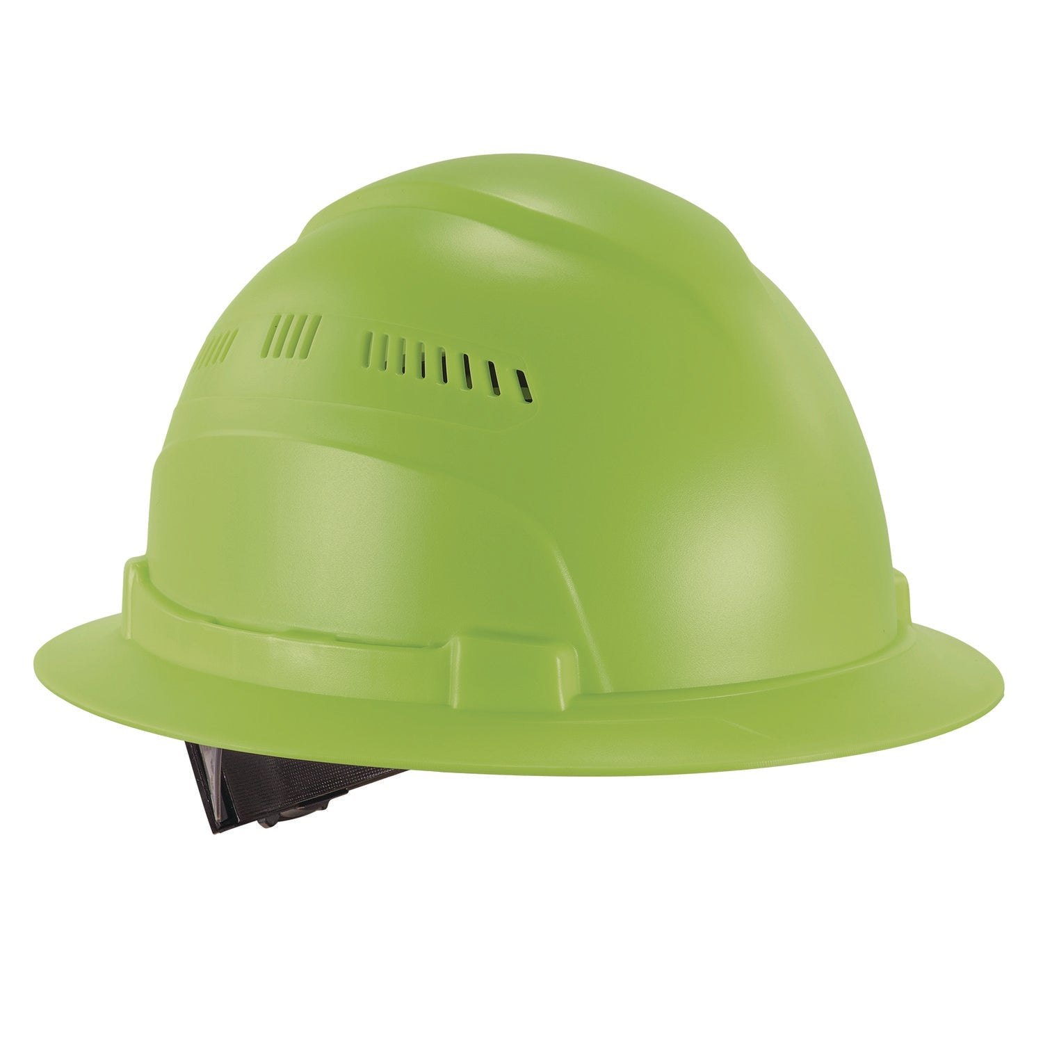 ergodyne® Skullerz 8968 Class C Lightweight Full Brim Hard Hat, Adjustable Venting, 6-Point Rachet Suspension, Lime