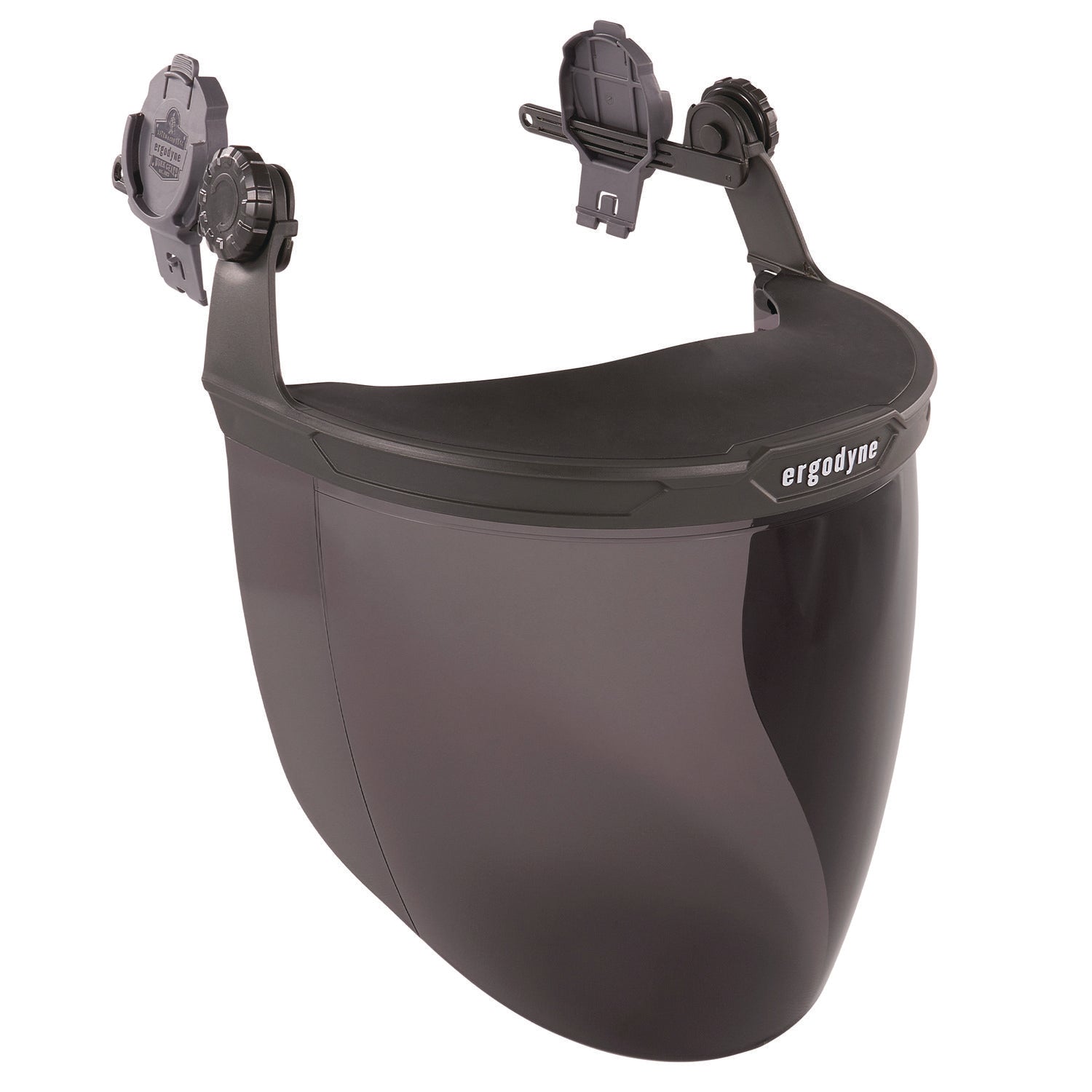 ergodyne® Skullerz 8994 Anti-Scratch/Anti-Fog Hard Hat Face Shield, Cap-Style/Safety Helmet Adapter, Smoke Lens