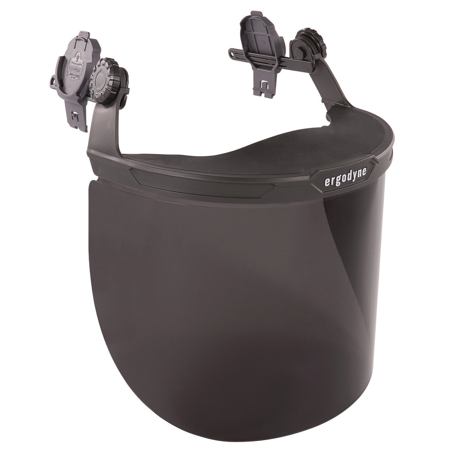 ergodyne® Skullerz 8995 Anti-Scratch and Anti-Fog Hard Hat Face Shield with Adapter for Full Brim, Smoke Lens