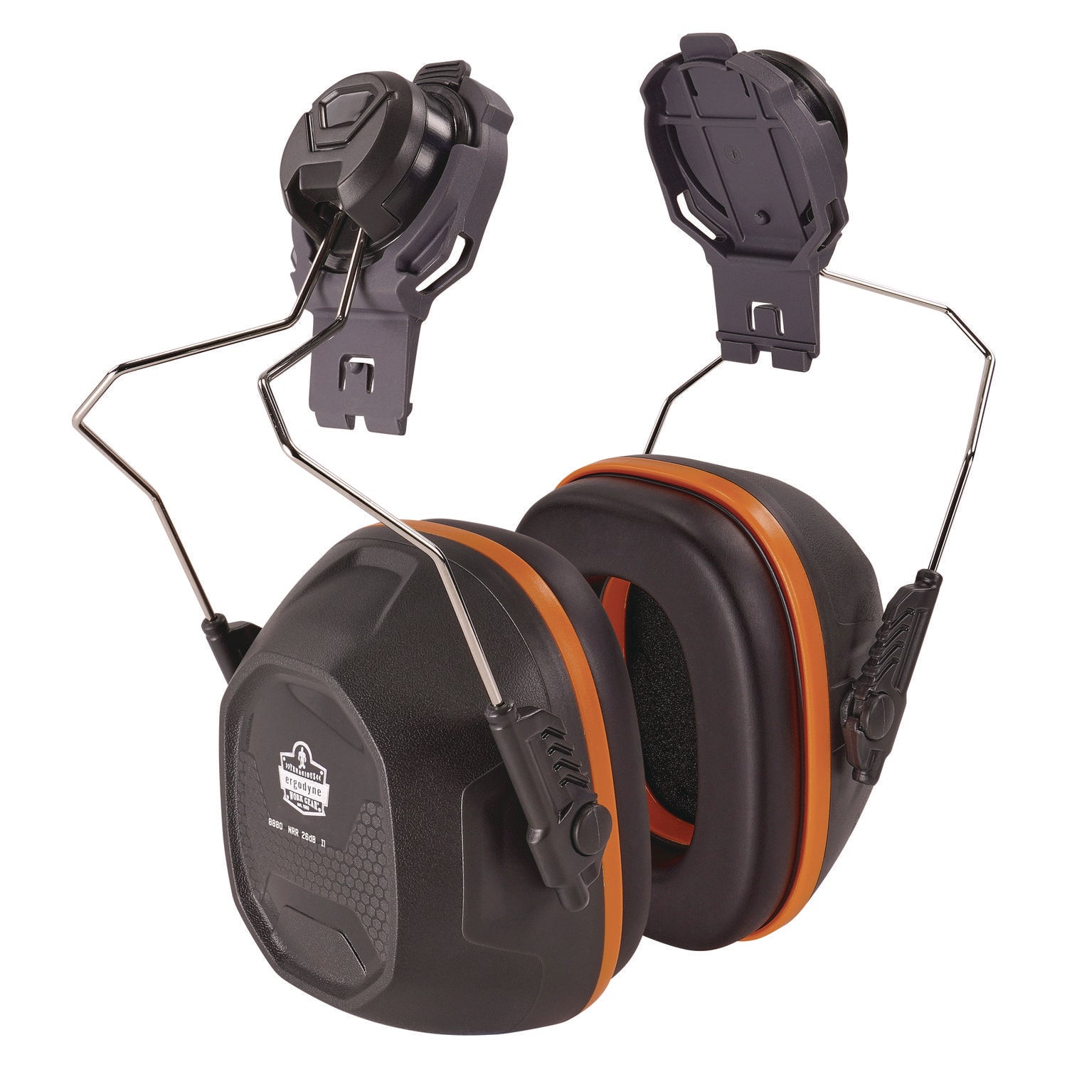 ergodyne® Skullerz 8880 NRR 26dB Hard Hat Mounted Earmuffs, Full Brim, Gray