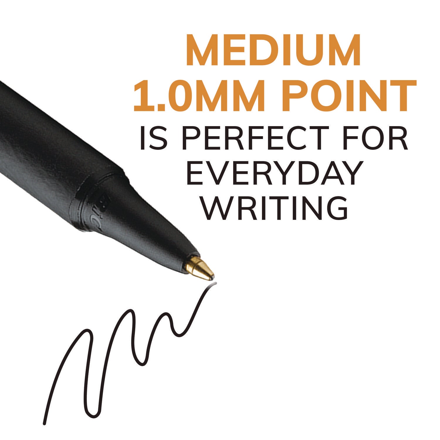 BIC® Soft Feel Ballpoint Pen, Retractable, Medium 1 Mm, Black Ink, Black Barrel, Dozen