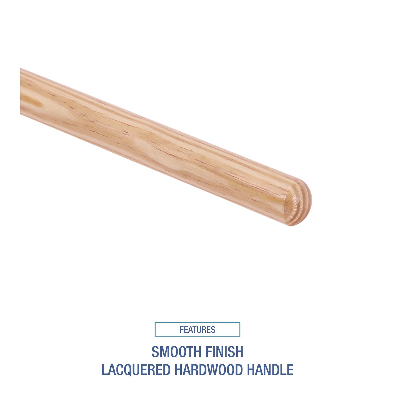 Boardwalk® Tapered End Broom Handle, Lacquered Hardwood, 1.13" dia x 54", Natural