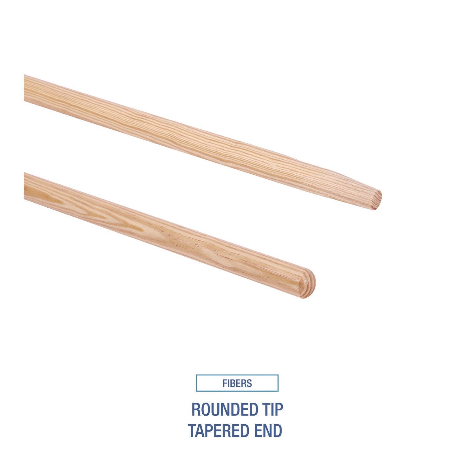 Boardwalk® Tapered End Broom Handle, Lacquered Hardwood, 1.13" dia x 54", Natural