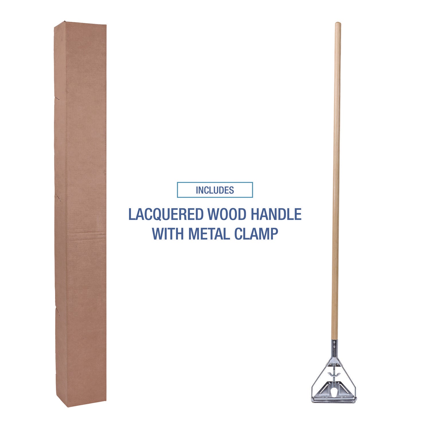 Boardwalk® Quick Change Metal Head Mop Handle for No. 20 and Up Heads, 62" Wood Handle