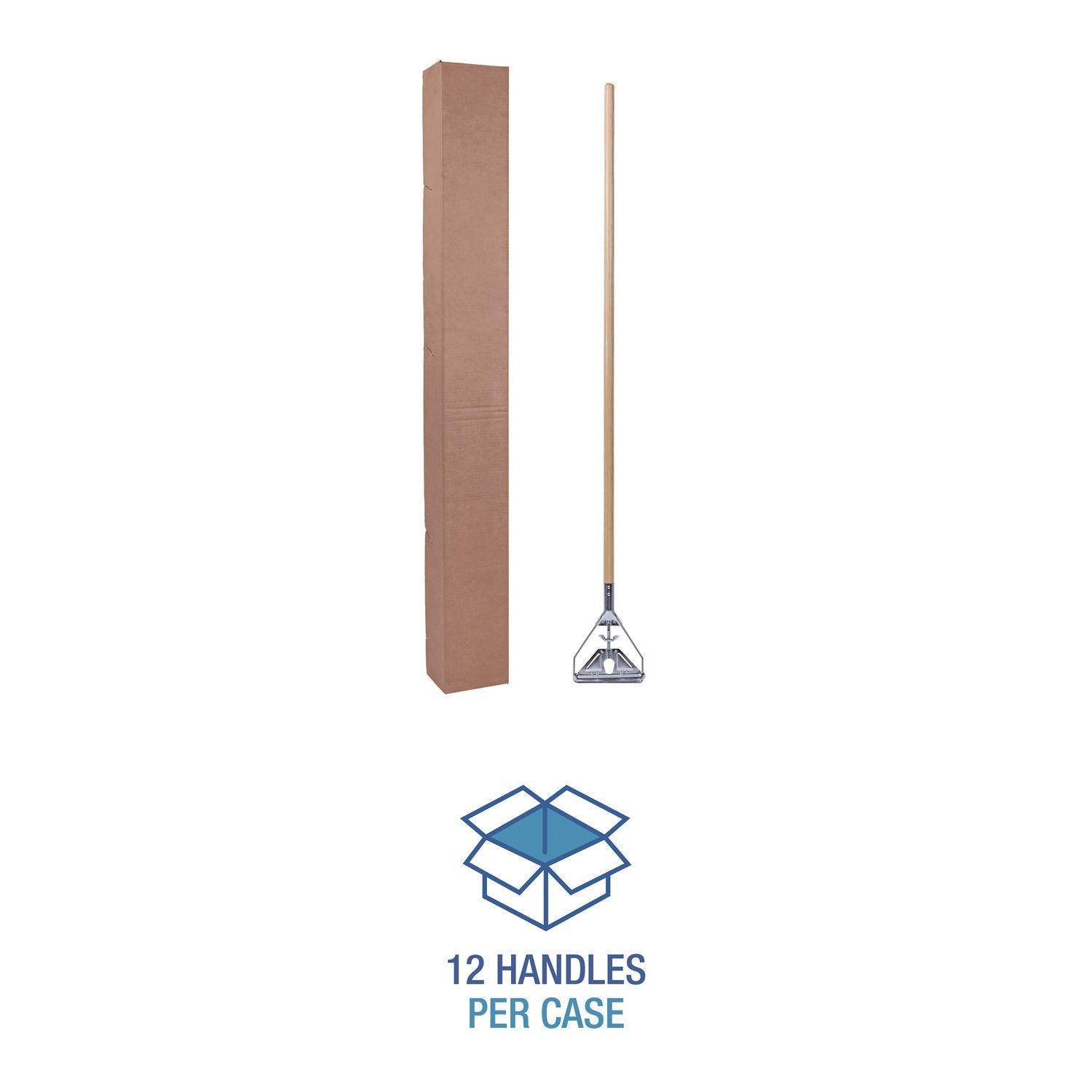 Boardwalk® Quick Change Metal Head Mop Handle for No. 20 and Up Heads, 62" Wood Handle