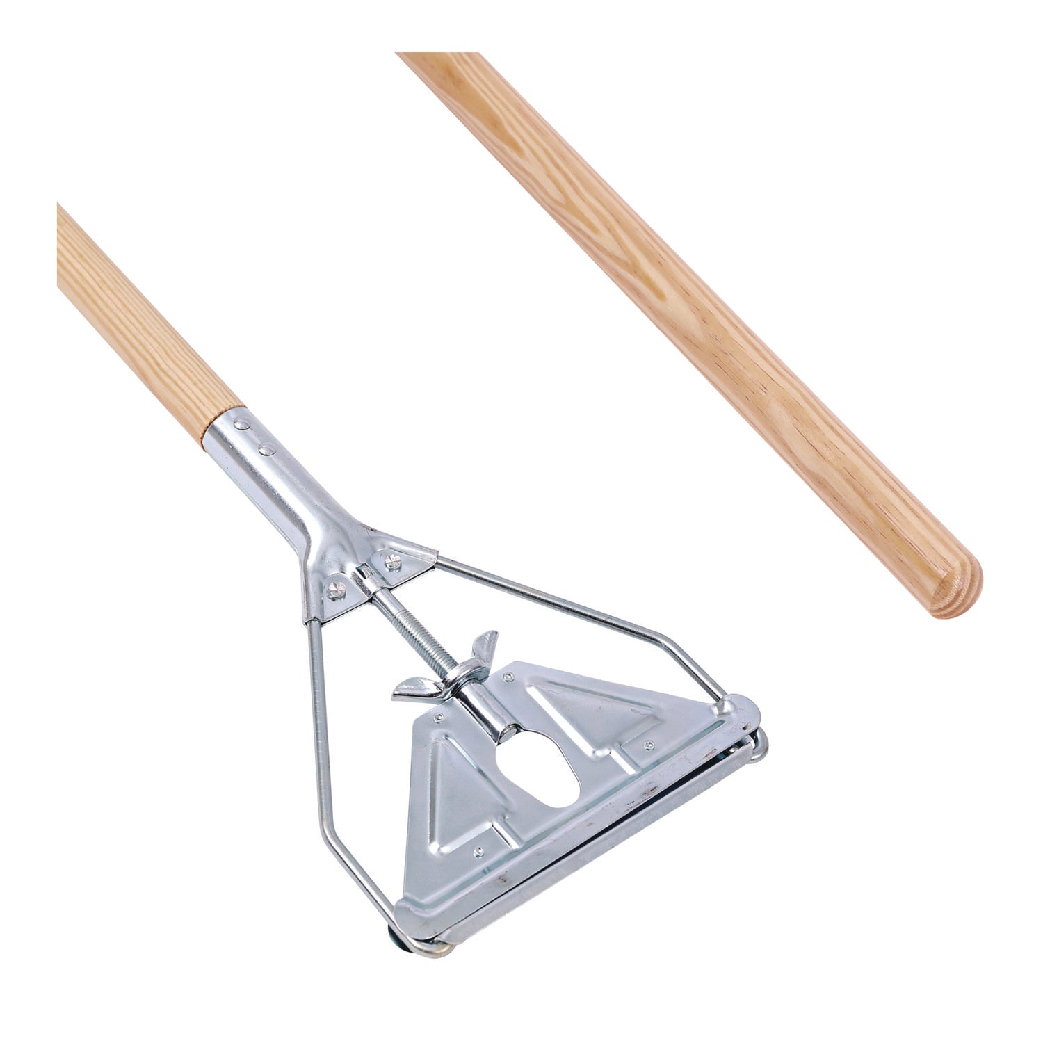Boardwalk® Quick Change Metal Head Mop Handle for No. 20 and Up Heads, 62" Wood Handle