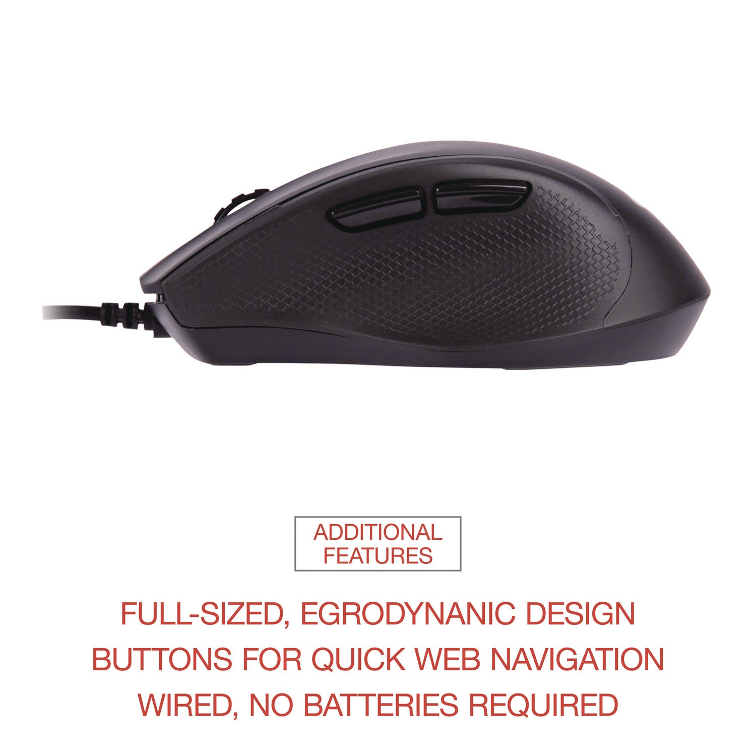 Innovera® Full-Size Wired Optical Mouse, Usb 2.0, Right Hand Use, Black - Bloom Skins