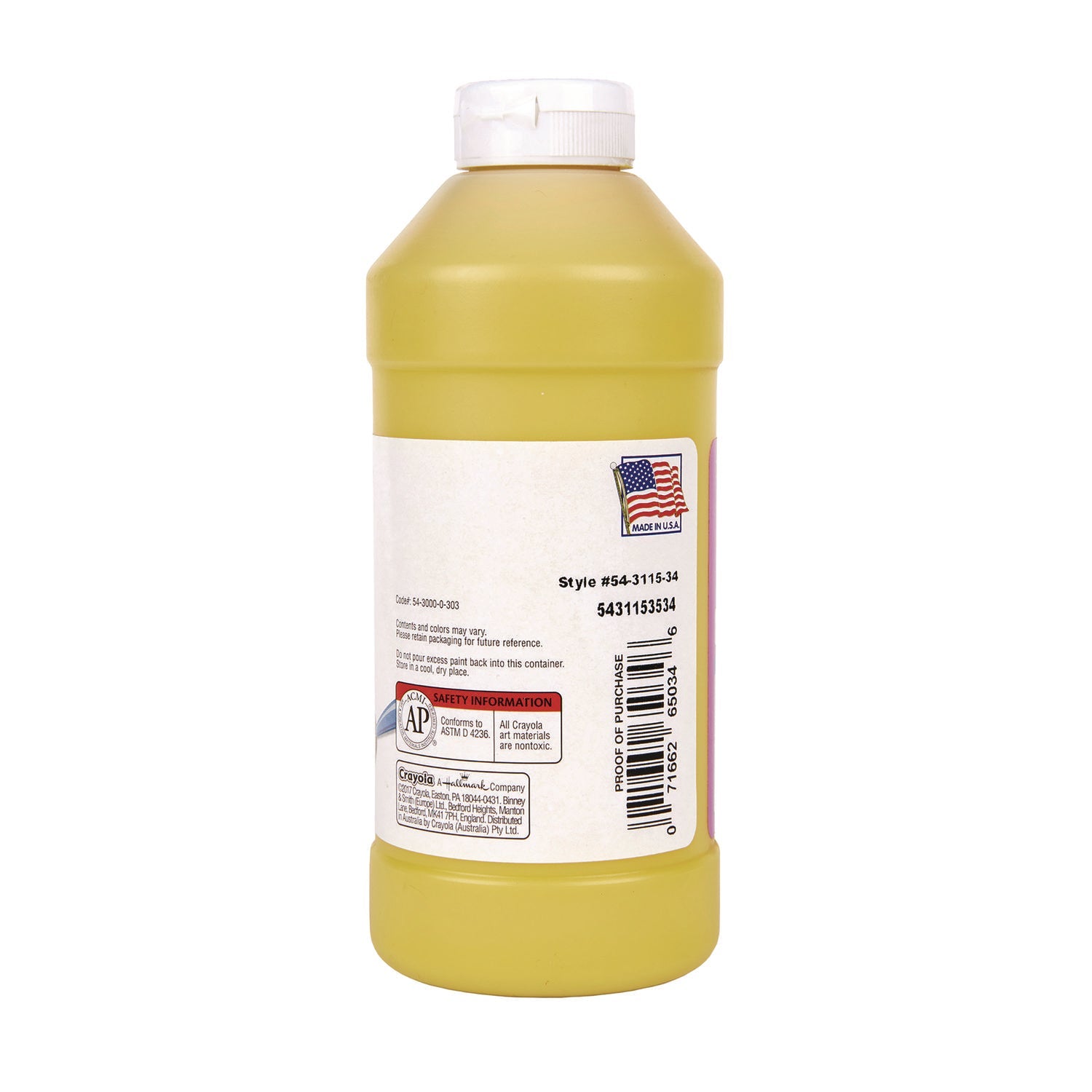 Crayola® Artista Ii Washable Tempera Paint, Yellow, 16 Oz Bottle