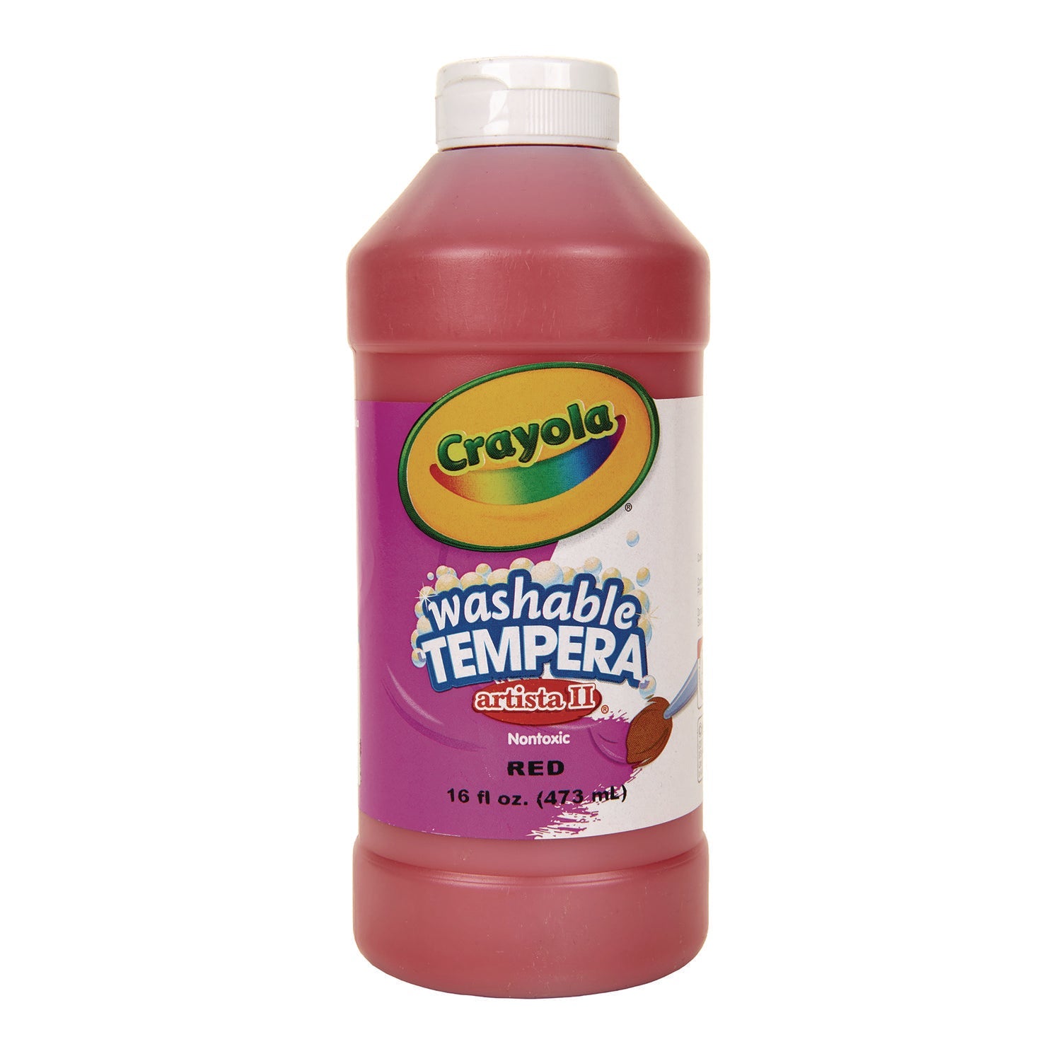 Crayola® Artista Ii Washable Tempera Paint, Red, 16 Oz Bottle