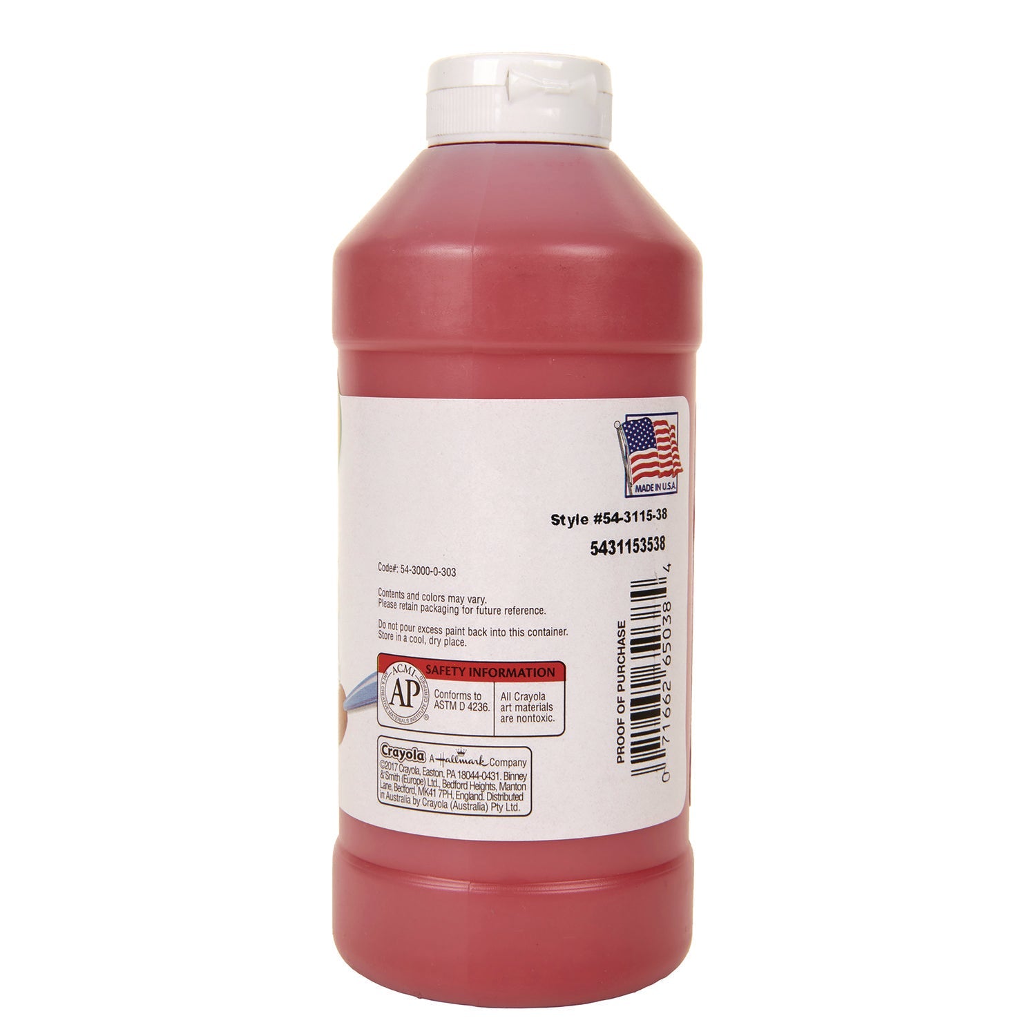 Crayola® Artista Ii Washable Tempera Paint, Red, 16 Oz Bottle