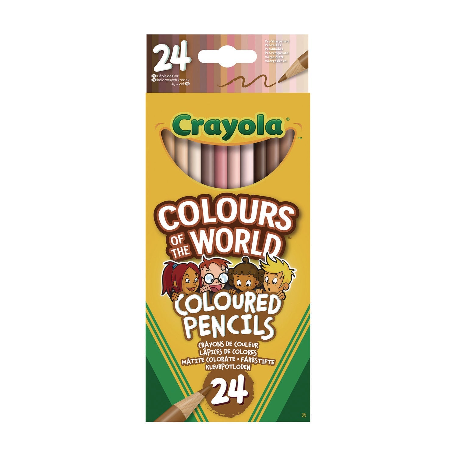 Crayola® Colors of the World Colored Pencils, Assorted Lead and Barrel Colors, 24/Pack