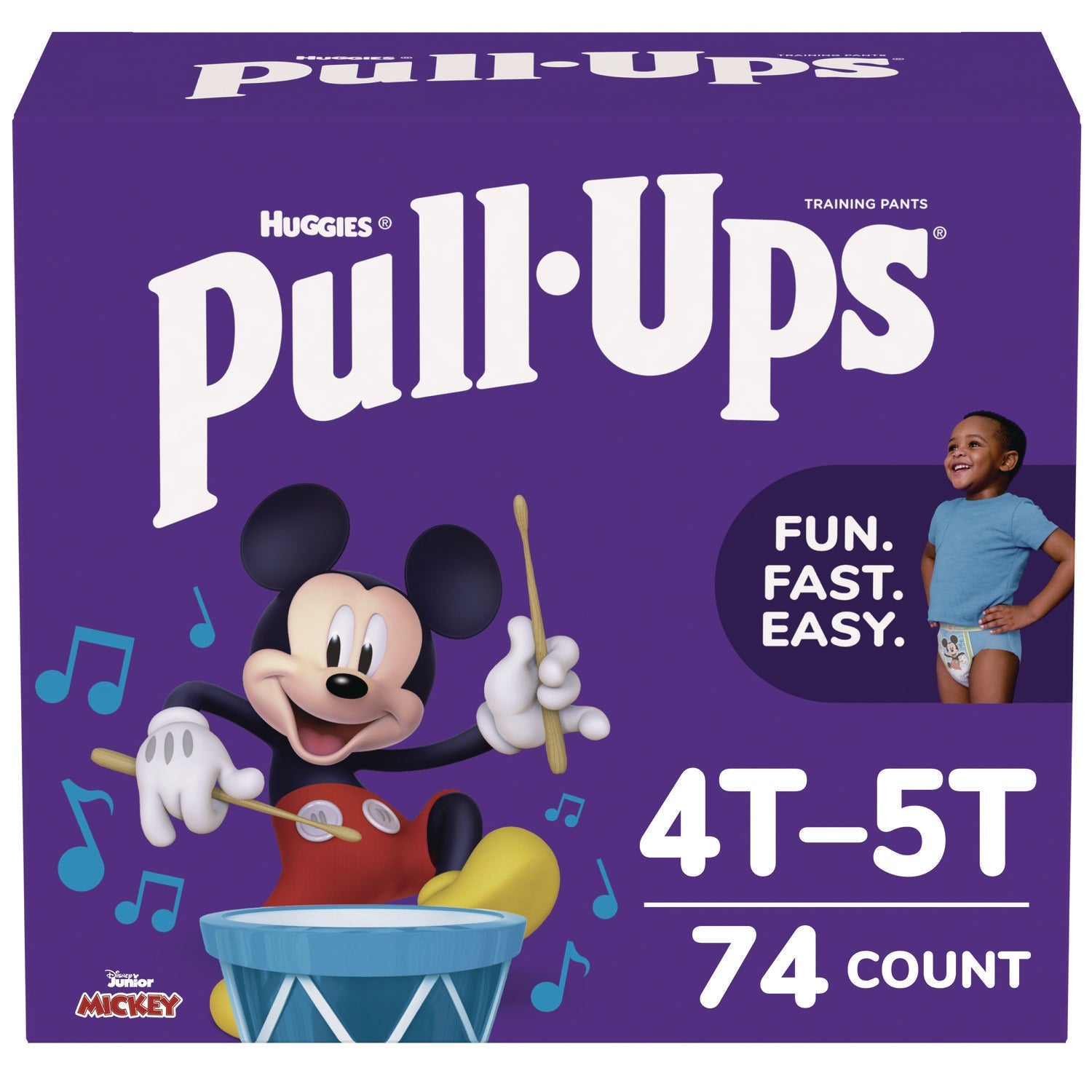 Huggies® Learning Designs Potty Training Pants for Boys, Size 6, 4T-5T, 38 lbs to 50 lbs, 74/Carton