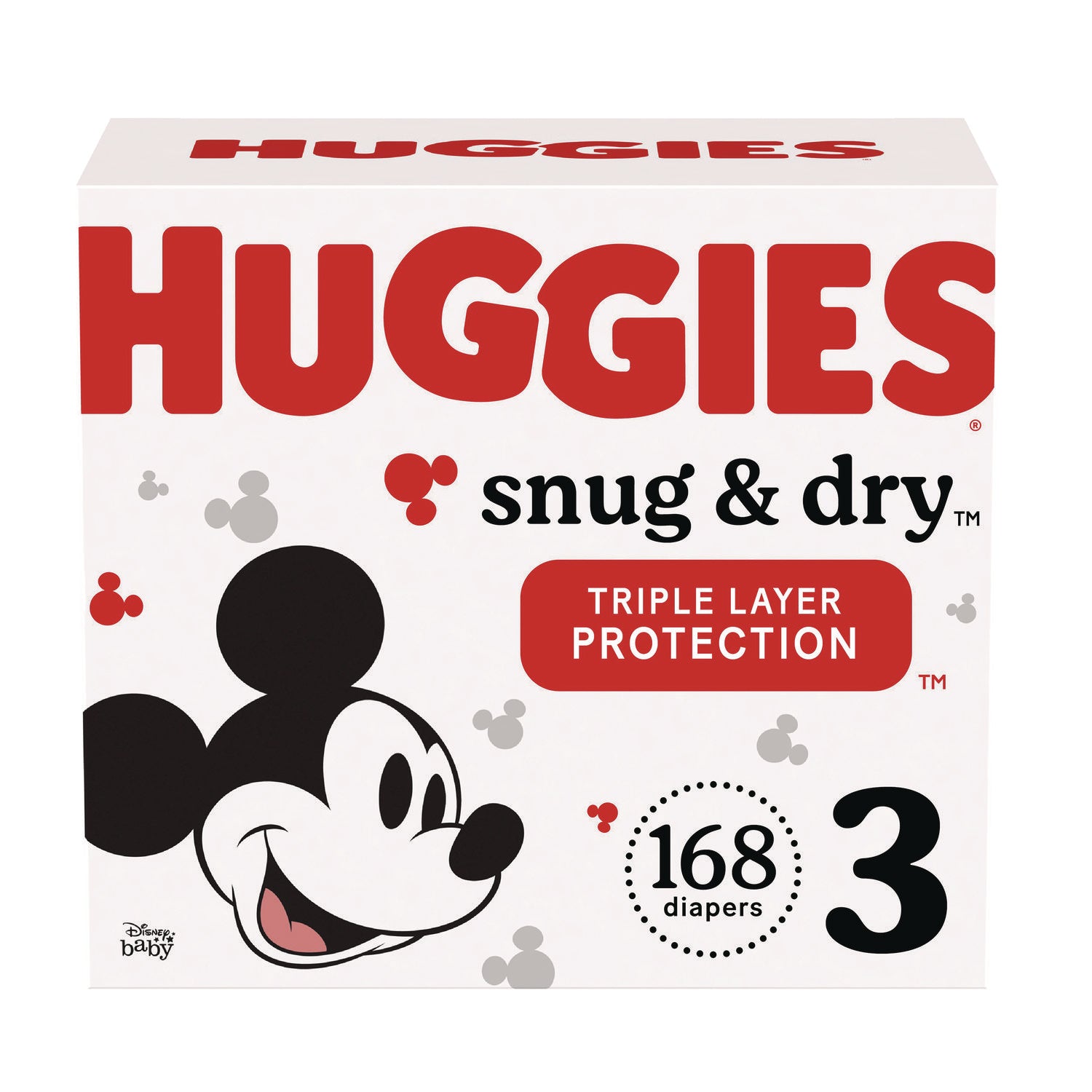 Huggies® Snug and Dry Diapers, Size 3, 16 lbs to 28 lbs, 168/Carton